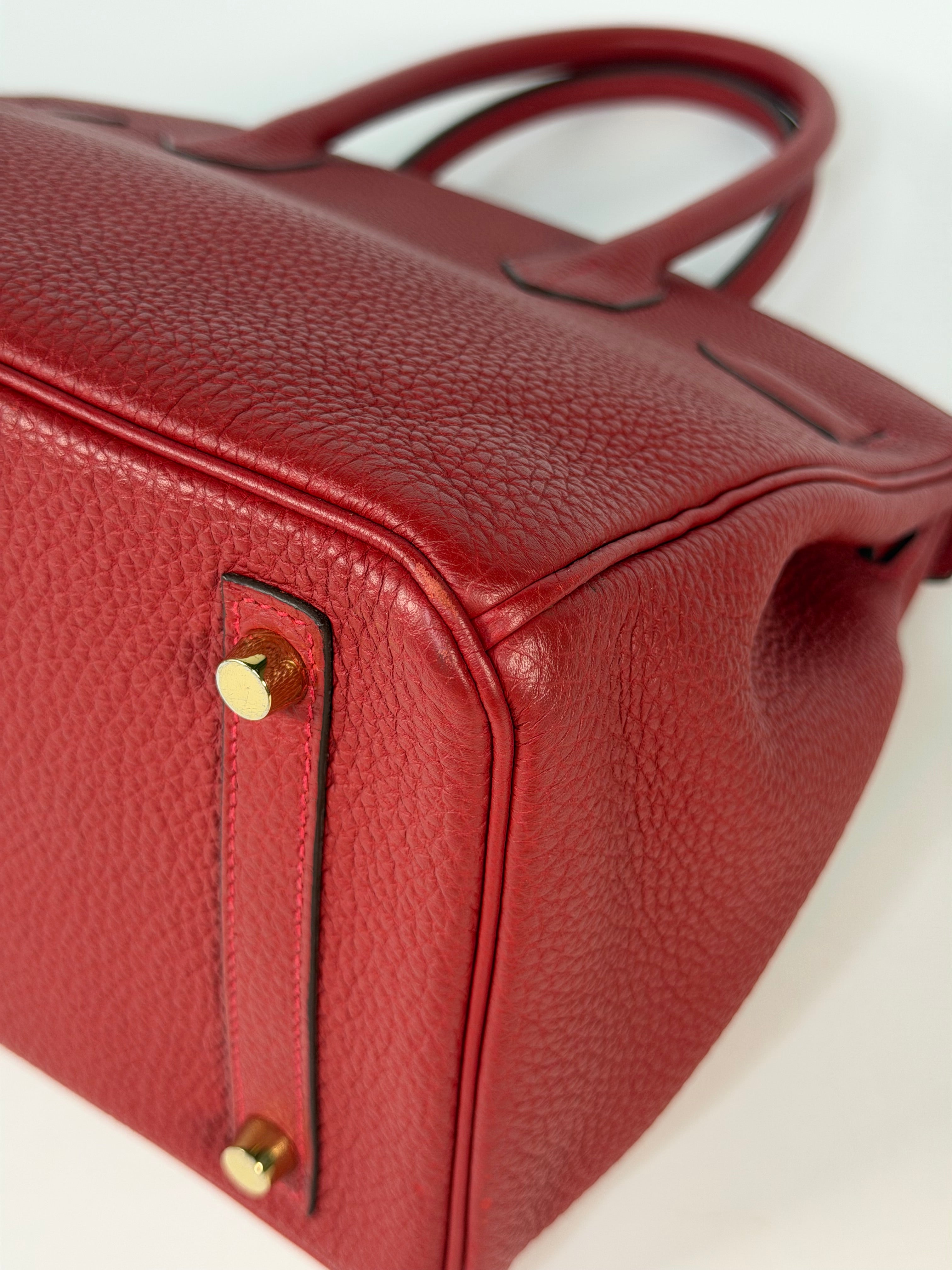 Hermès Birkin 30 In Rouge Casaque Togo Leather With Gold Hardware 100% Authentic and preloved in excellent condition