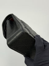 Chanel Small Classic Double Flap In Black Caviar Leather With GHW