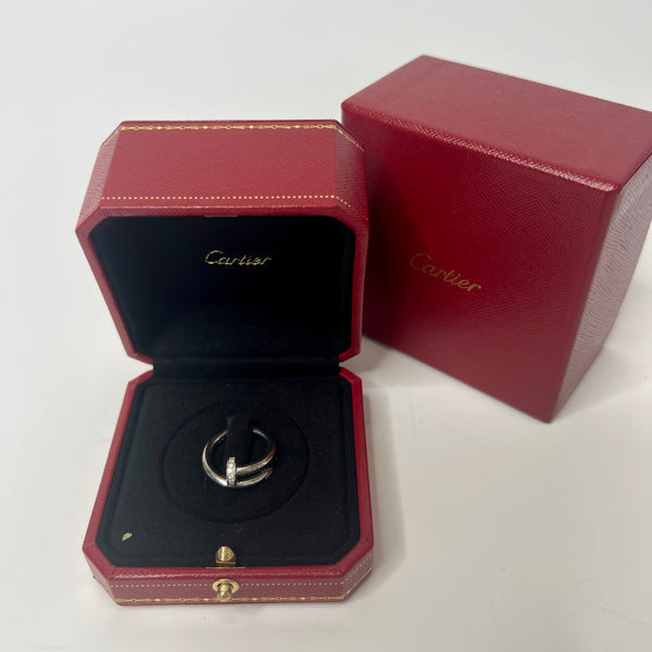 cartier white gold and diamond juste un clou ring size 49