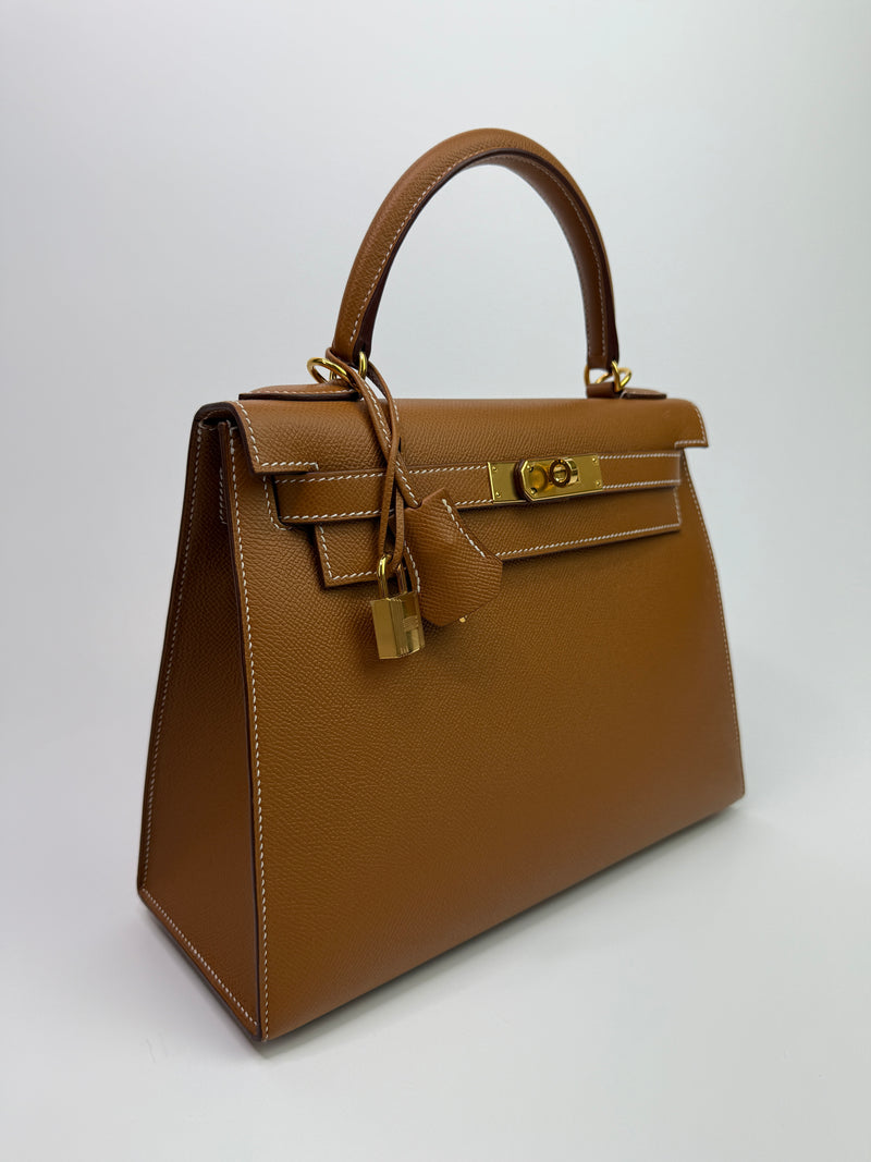 Hermès Kelly 28 Gold Sellier Epsom Leather With GHW
