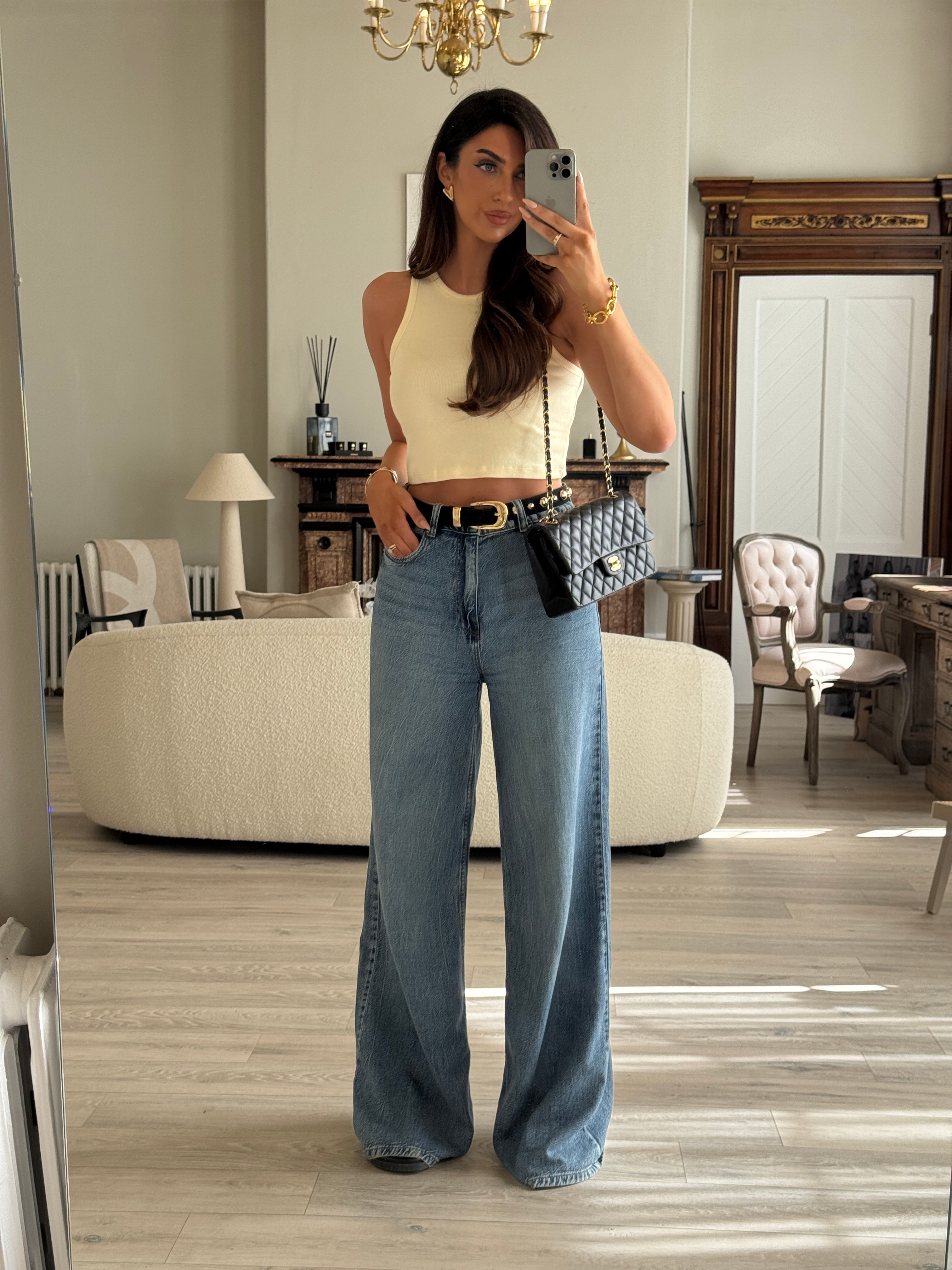 Chanel Medium Classic Double Flap Black Lambskin With GHW