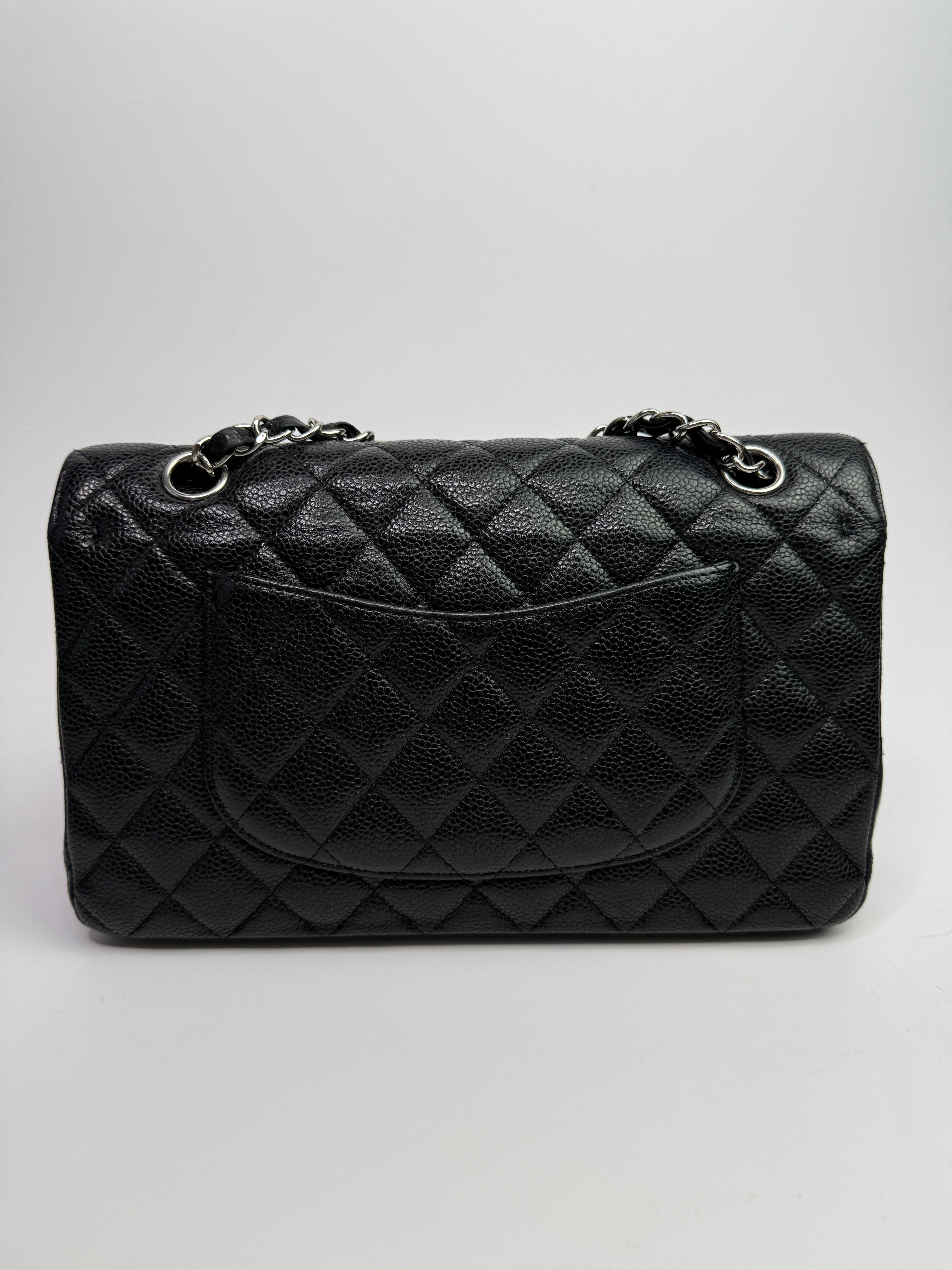 Chanel Medium Classic Double Flap Black Caviar Leather With SHW
