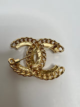 Chanel Gold Crystal Brooch