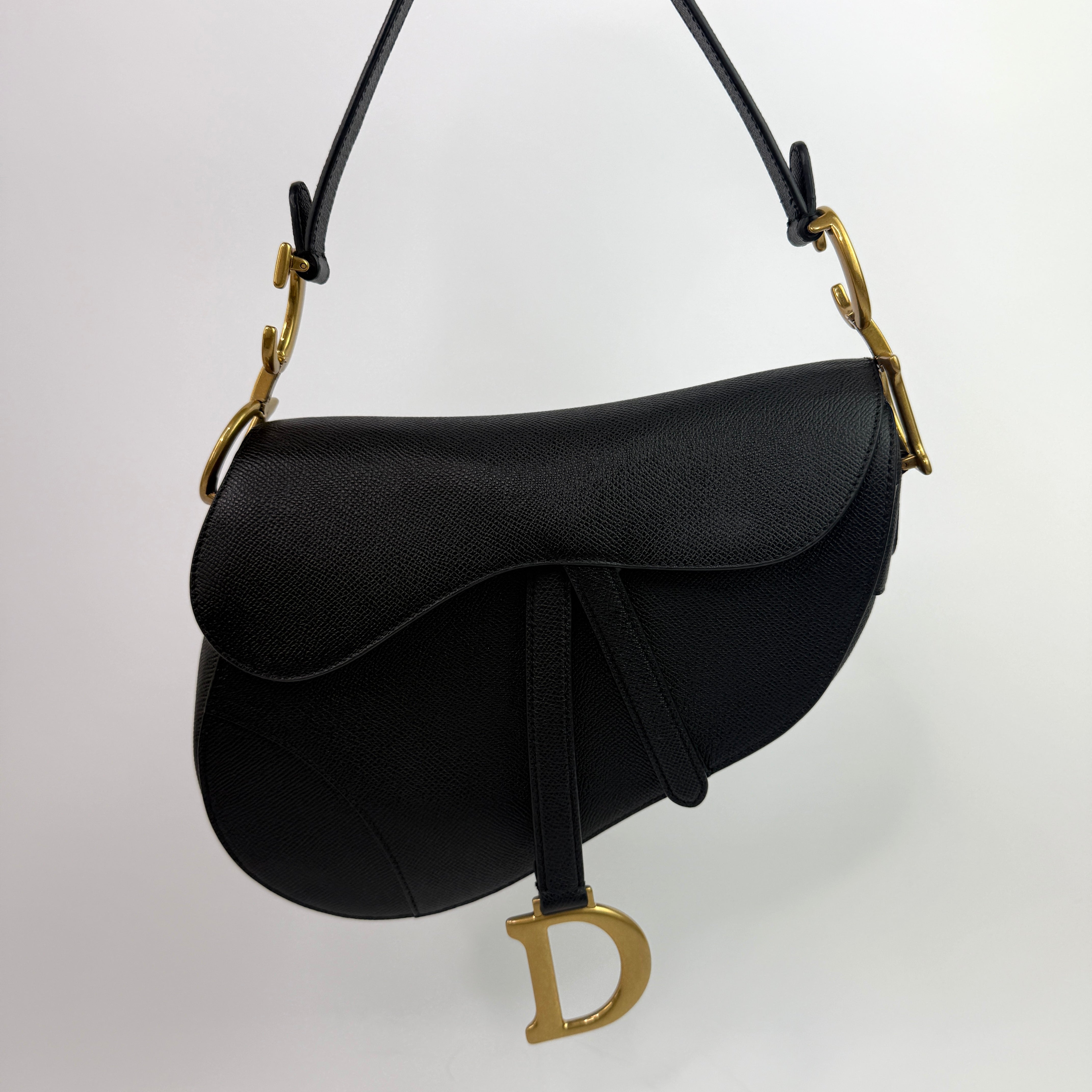 Christian Dior Saddle Bag In Calfskin Leather With Strap