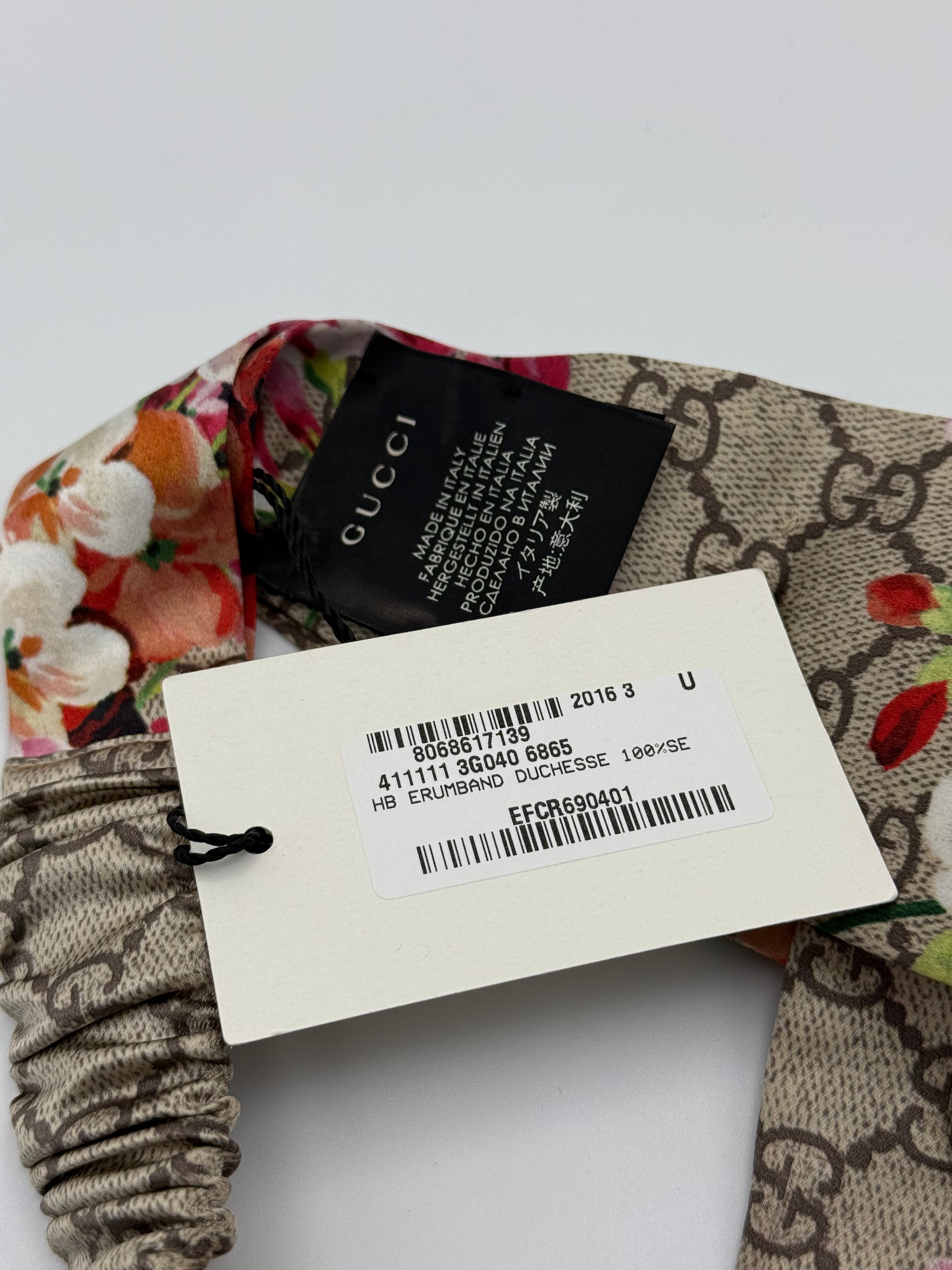 Gucci Blooms Print Silk Headband