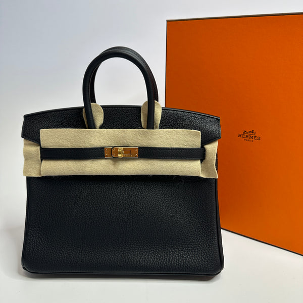 Hermès Birkin 25 Retourne In Black Togo Leather