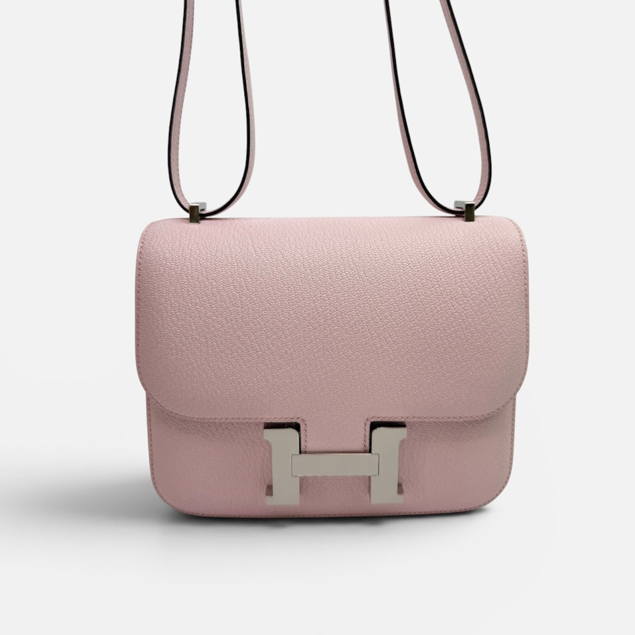 Hermès Constance 18 In Rose Chèvre Leather With Palladium Hardware