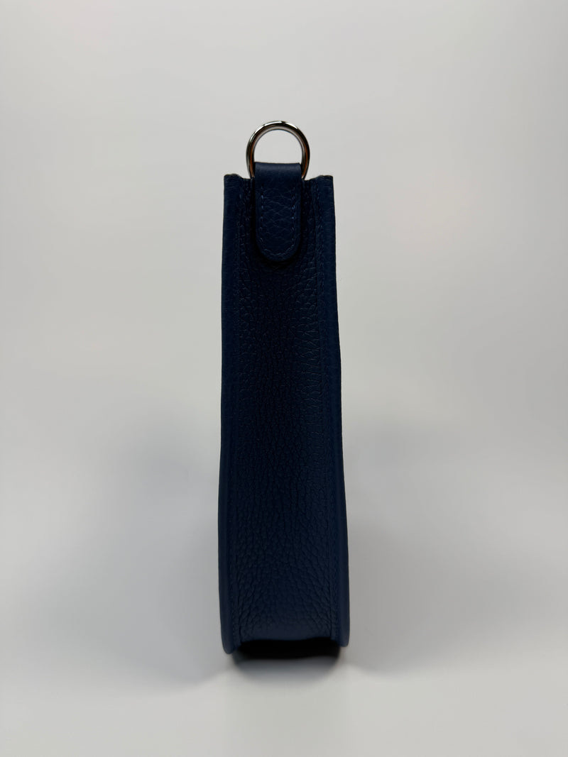 Hermès Evelyne TPM In Blue Tie With PHW