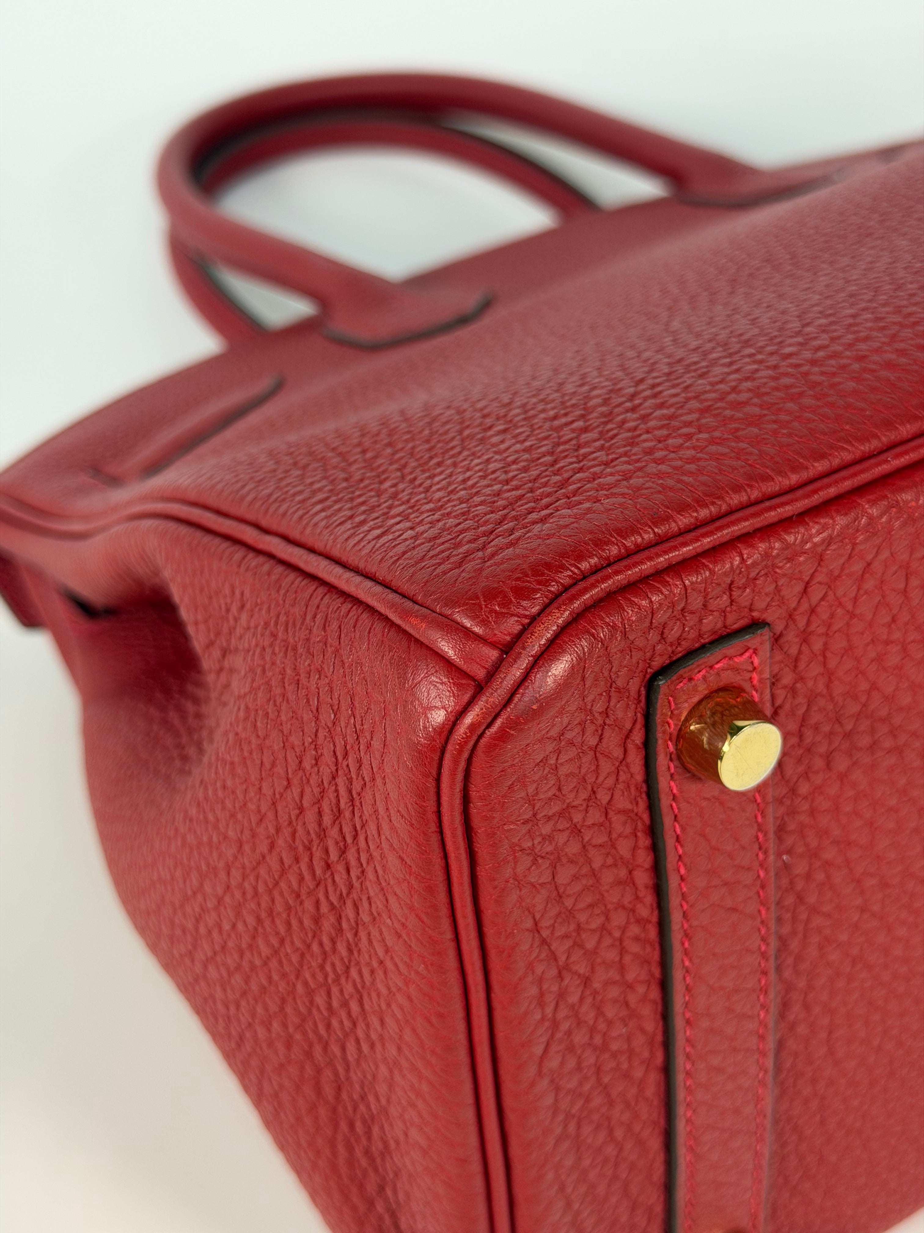 Hermès Birkin 30 In Rouge Casaque Togo Leather With Gold Hardware 100% Authentic and preloved in excellent condition