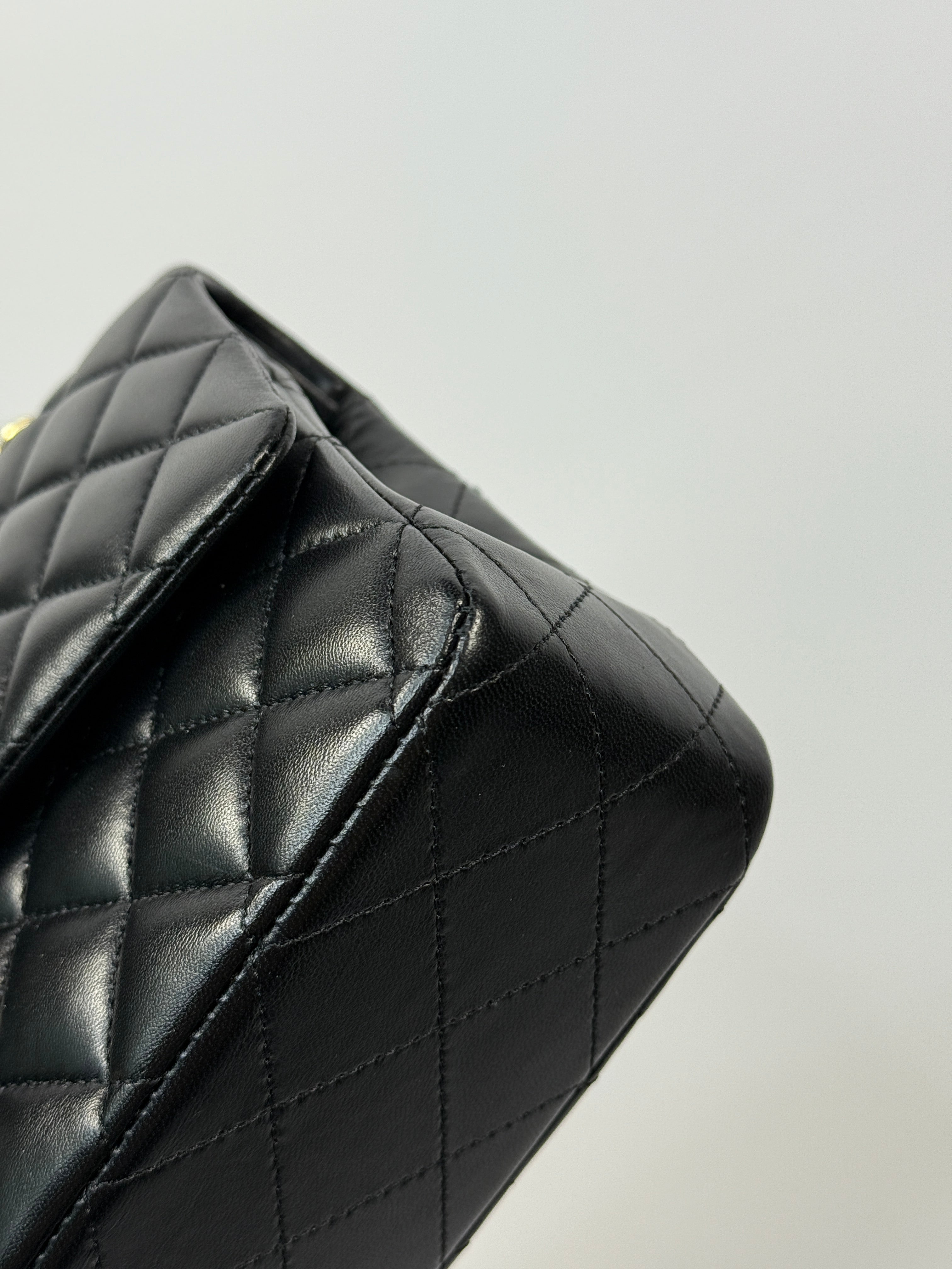 Chanel Medium Classic Double Flap Black Lambskin With Gold Hardware
Pre Loved & Authentic 