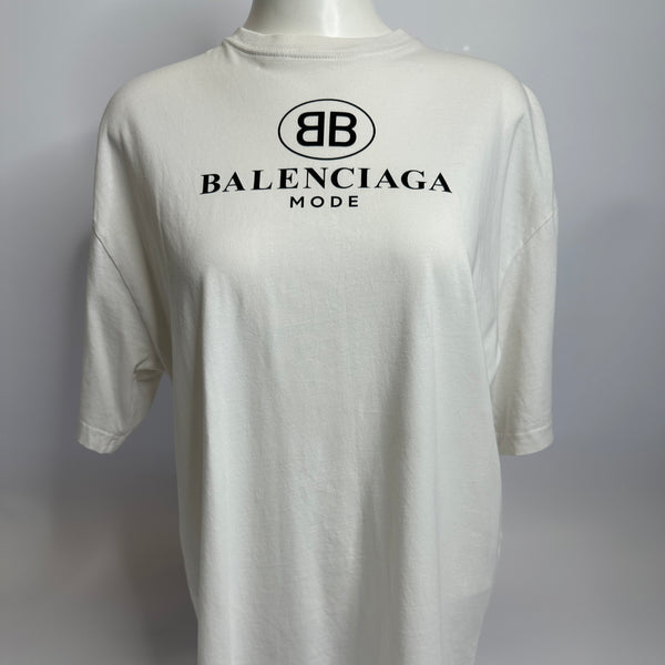Balenciaga White  T-shirt (Size XS/ UK 8)