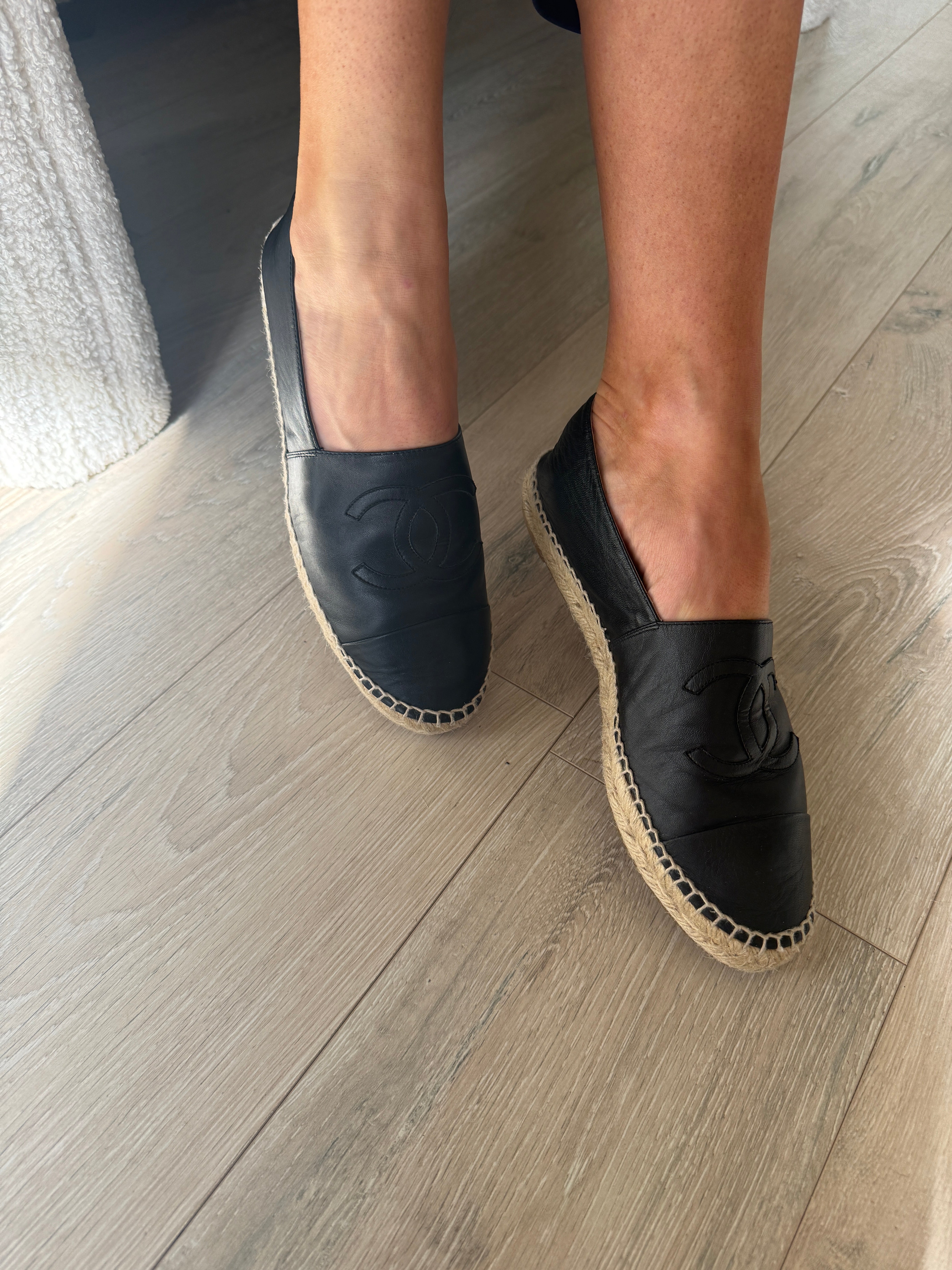 Chanel Black Espadrilles (Size 40/UK7) Authentic and preloved Excellent Condition. 100% Authenticity Guarantee 