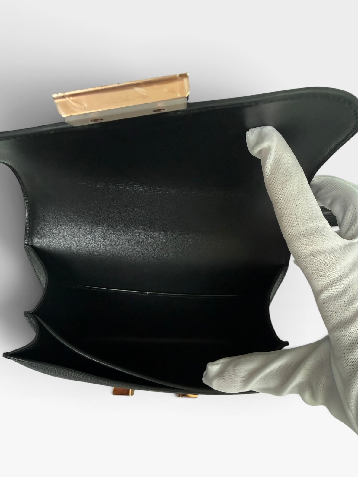 Hermès Constance 18 In Black Epsom Leather Rose GHW
