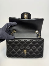 Chanel Mini Rectangle In Black Lambskin With PGHW