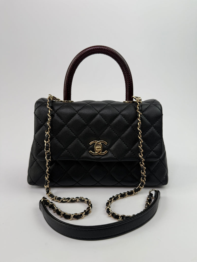 Chanel Small Coco In Black Caviar Leather With GHW