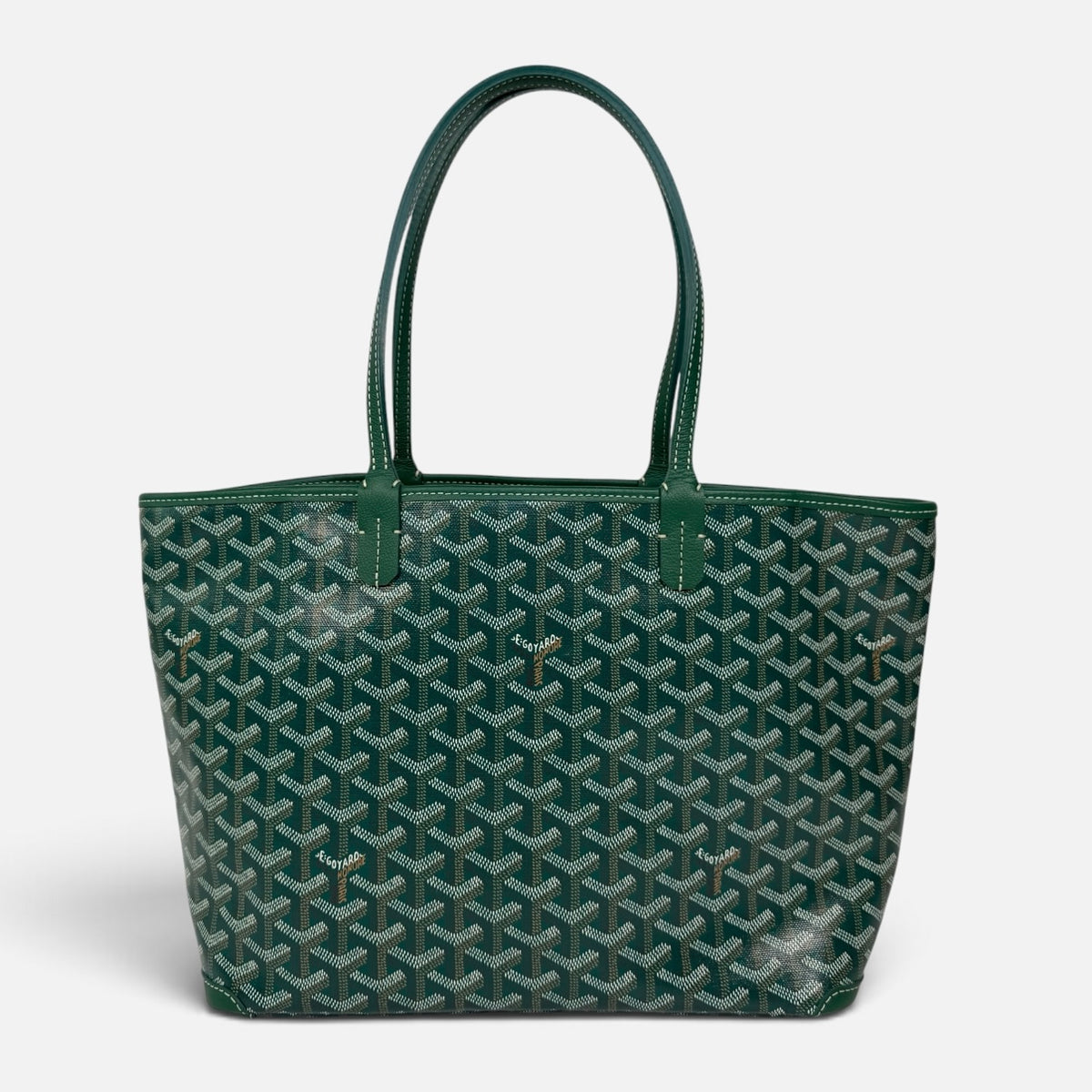 Goyard Artois PM Bag In Green Monogram. 100% authentic and preloved in excellent condition