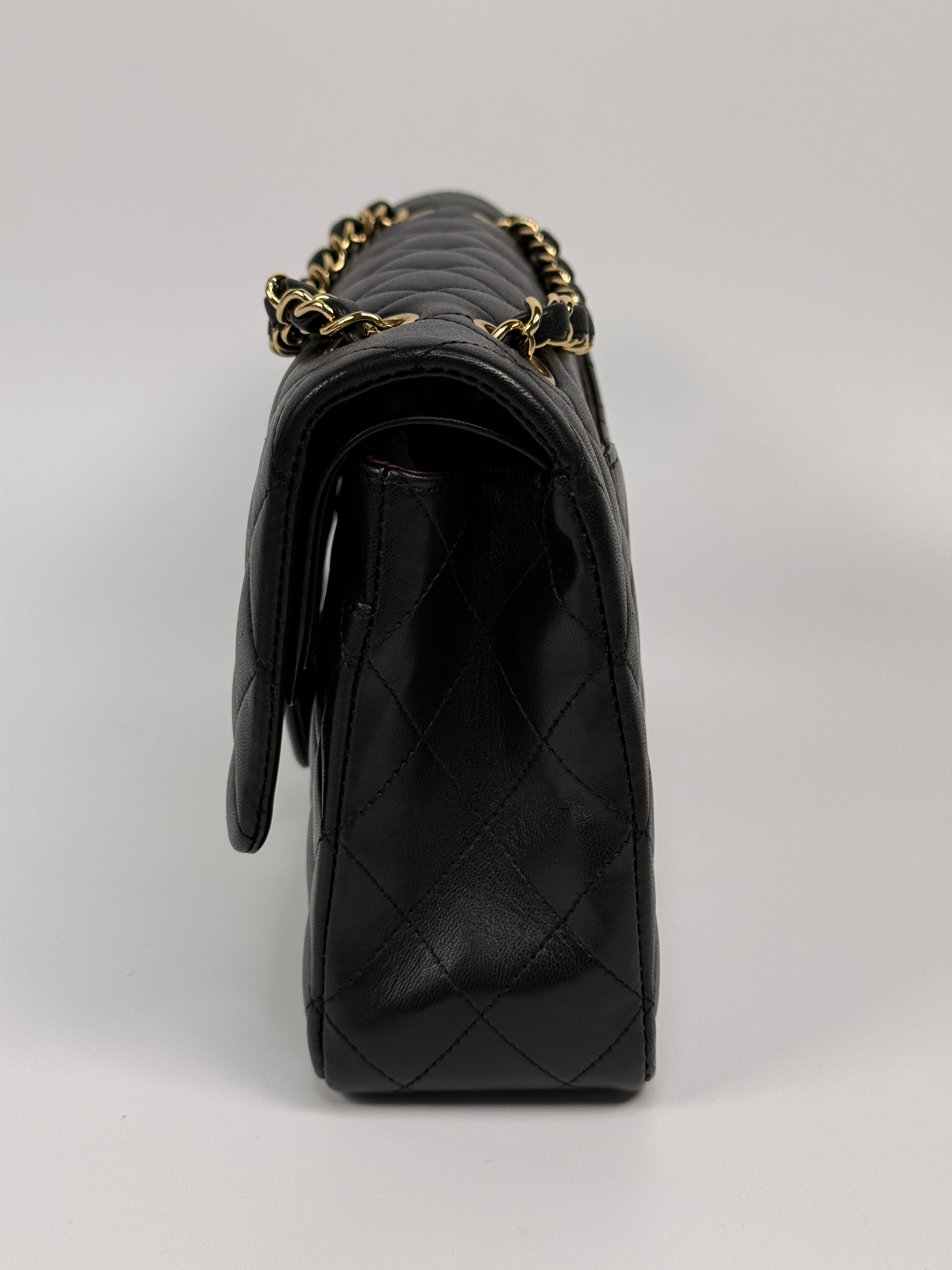 Chanel Medium Classic Double Flap Black Lambskin With Gold Hardware
Authentic Pre Loved Verified by Luxe Cheshire Trusted Designer resale
