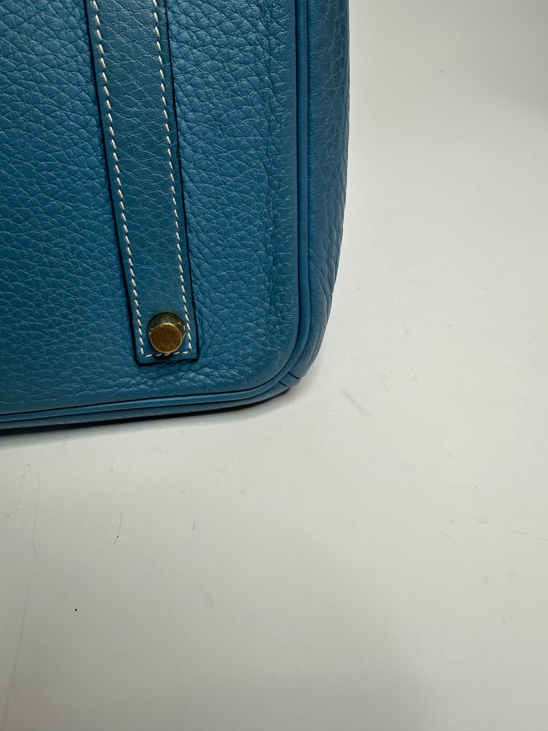 Hermès Birkin 35 In Blue Jean With Gold Hardware