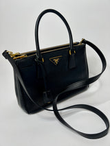 Prada Small Galleria Bag In Black Saffiano Leather