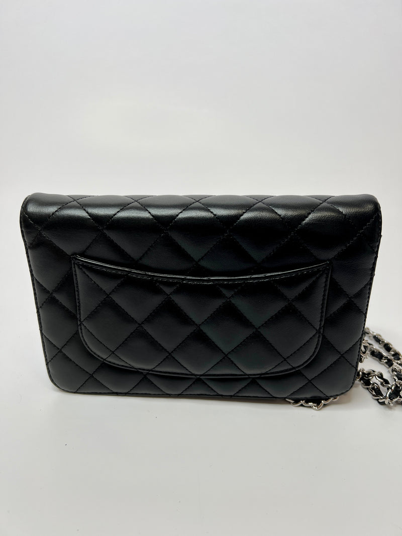 Chanel Wallet On Chain In Black Lambskin Leather