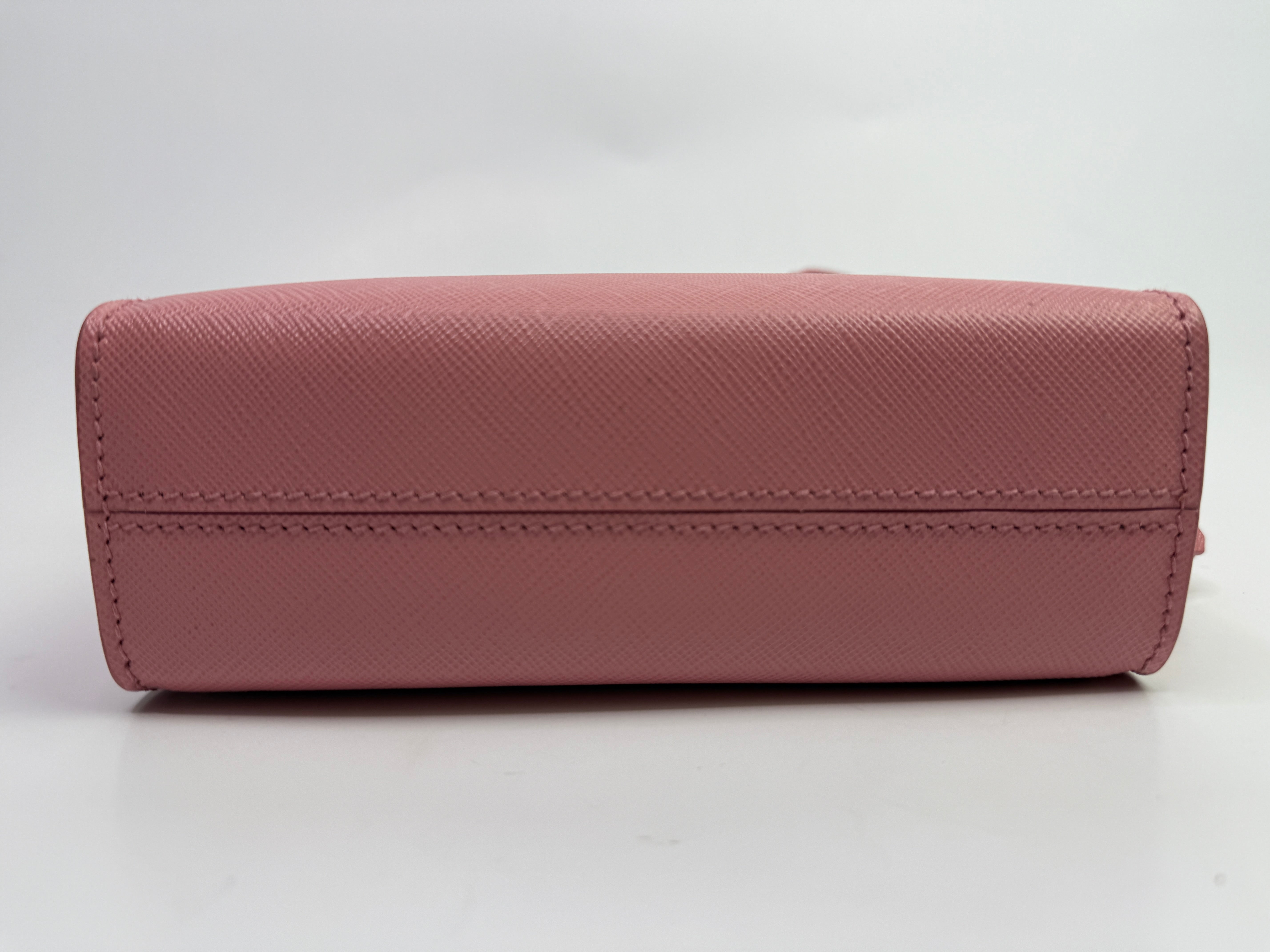 Prada Mini Tote In Pink Saffiano Leather