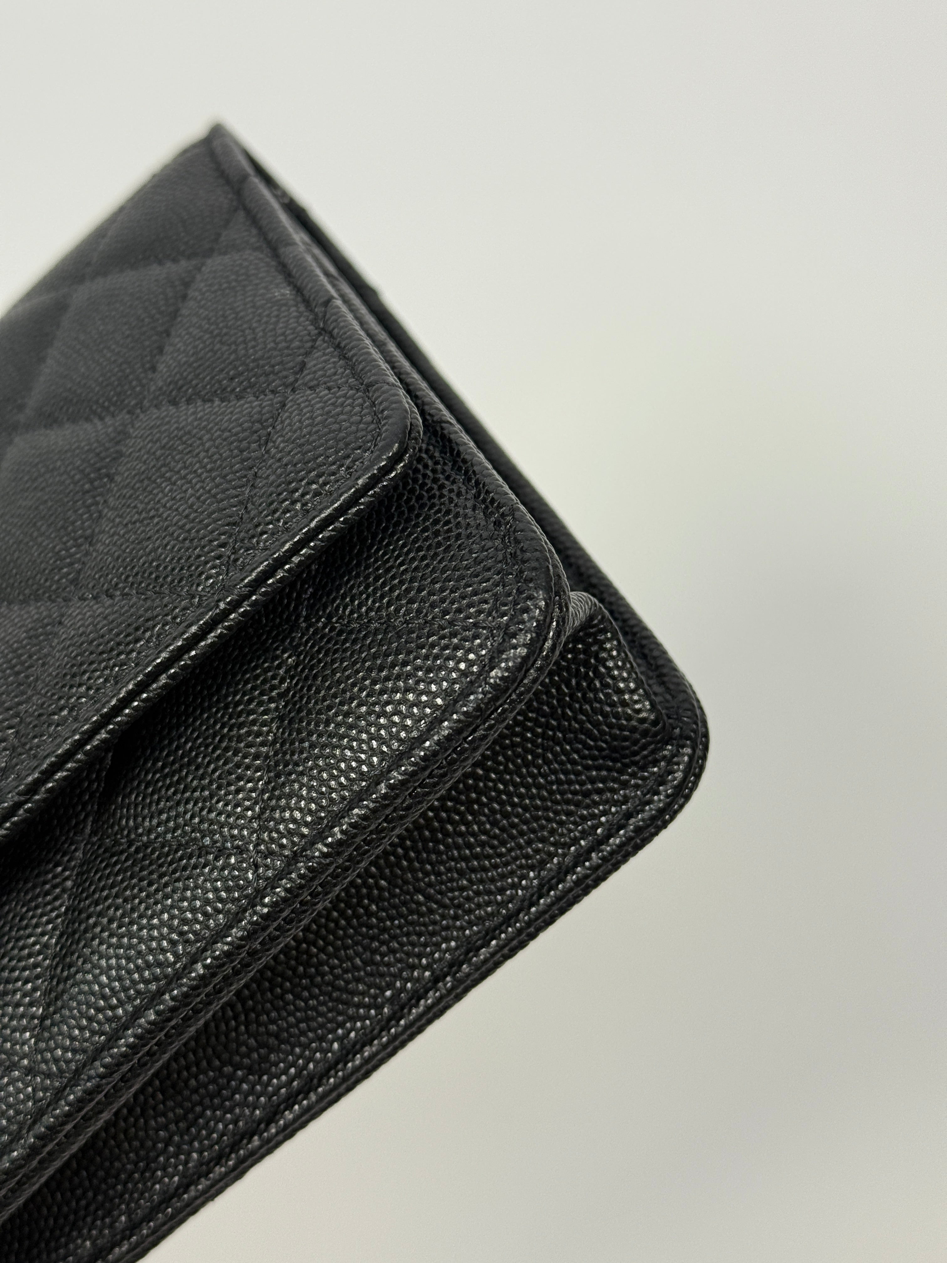 Chanel Wallet On Chain Black Caviar Leather With Gold Hardware Authentic and preloved in excellent condition