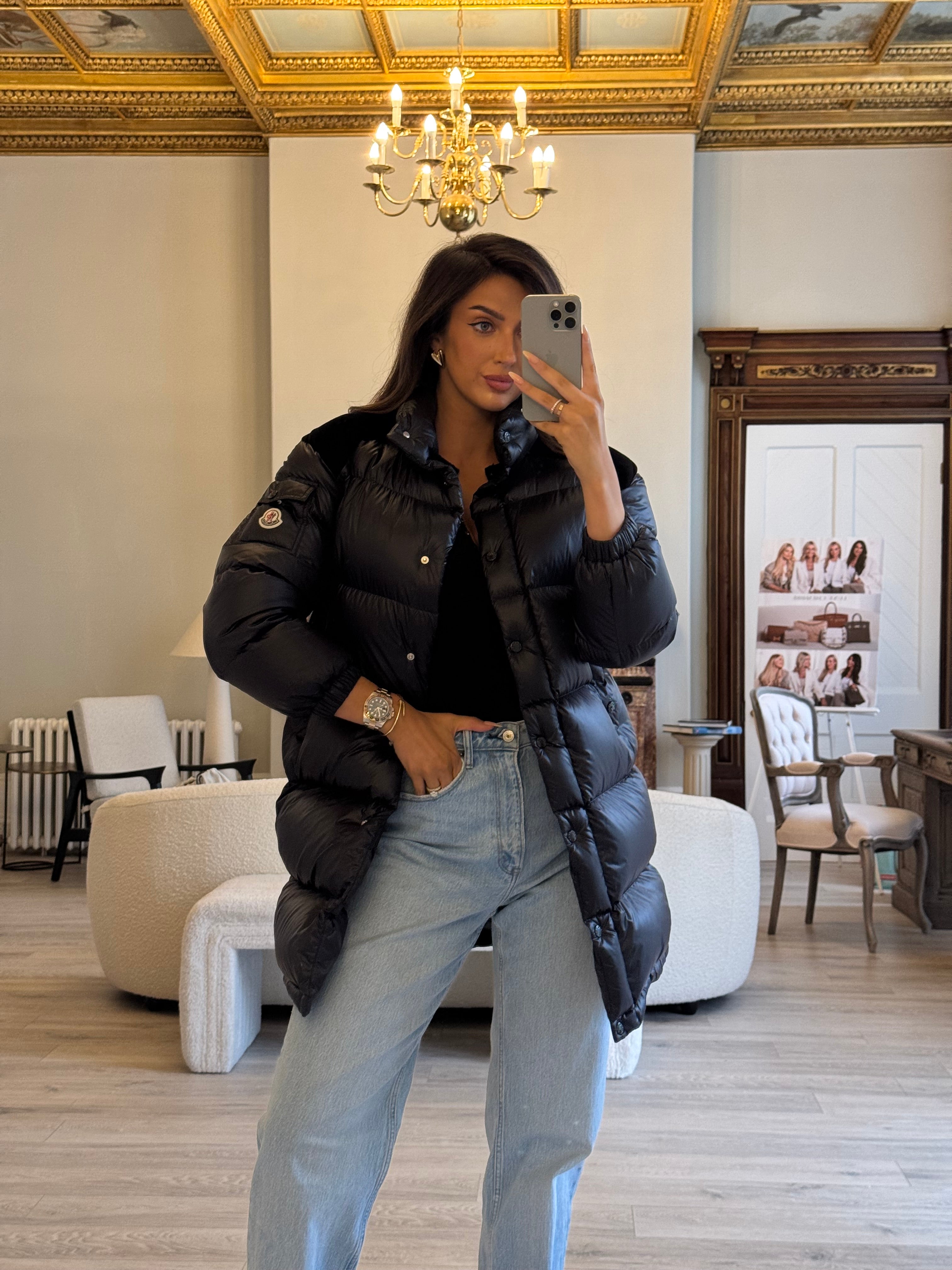 Moncler Nyon Long Down Jacket (TG1/UK10)