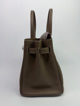 Hermès Birkin 30 In Etoupe Clemence Leather With PHW