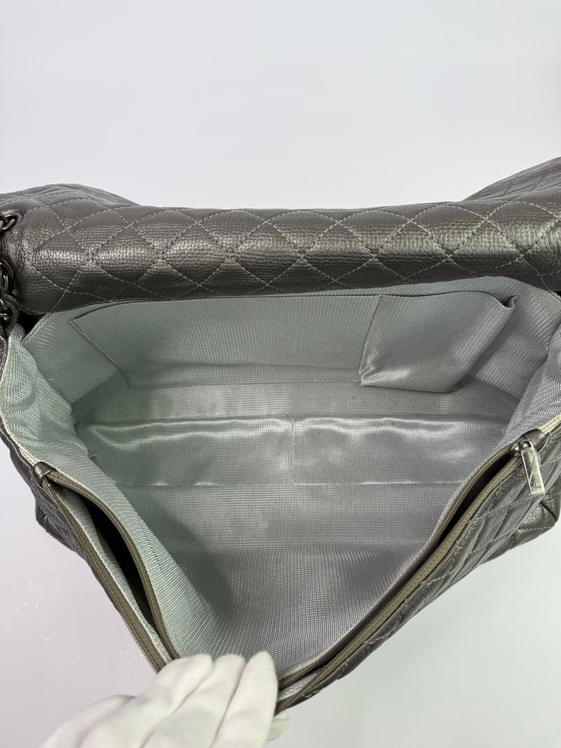 Chanel Airline XXL Classic Flap In Calfskin Leather With RHW