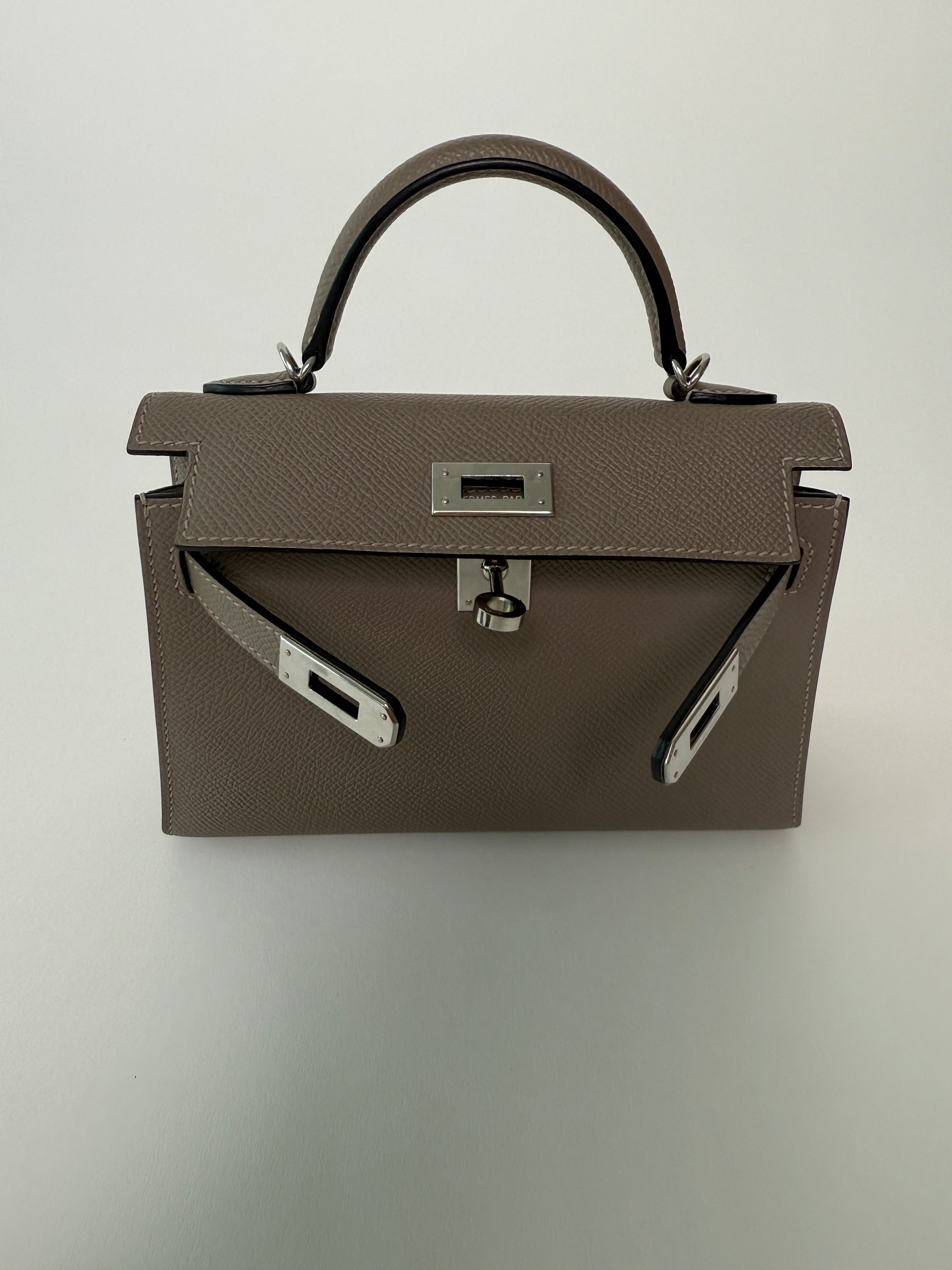 Hermés Mini Kelly Gris Asphalt In Epsom Leather