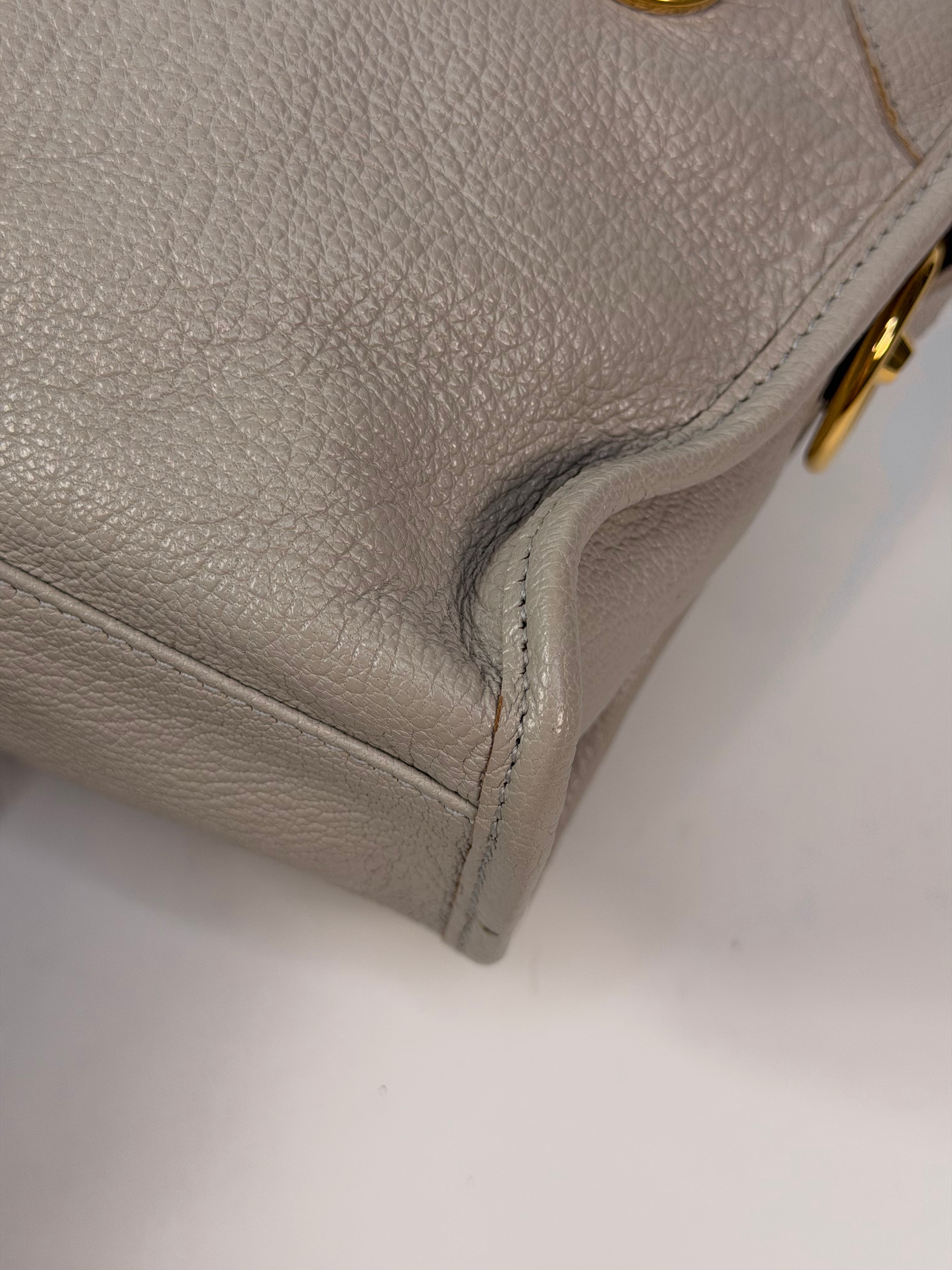 Balenciaga Le City Mini Bag In Grey Lambskin With Gold Hardware. 100% authentic and preloved in excellent condition