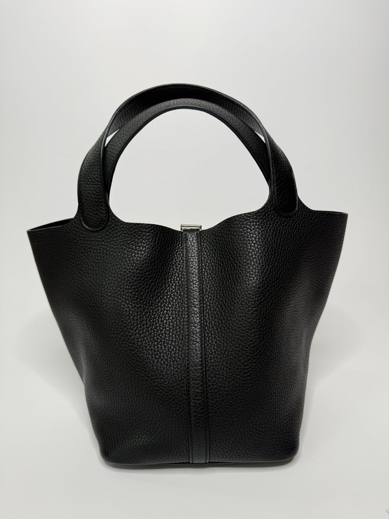 Hermès Picotin 22 In Black Clemence Leather With PHW