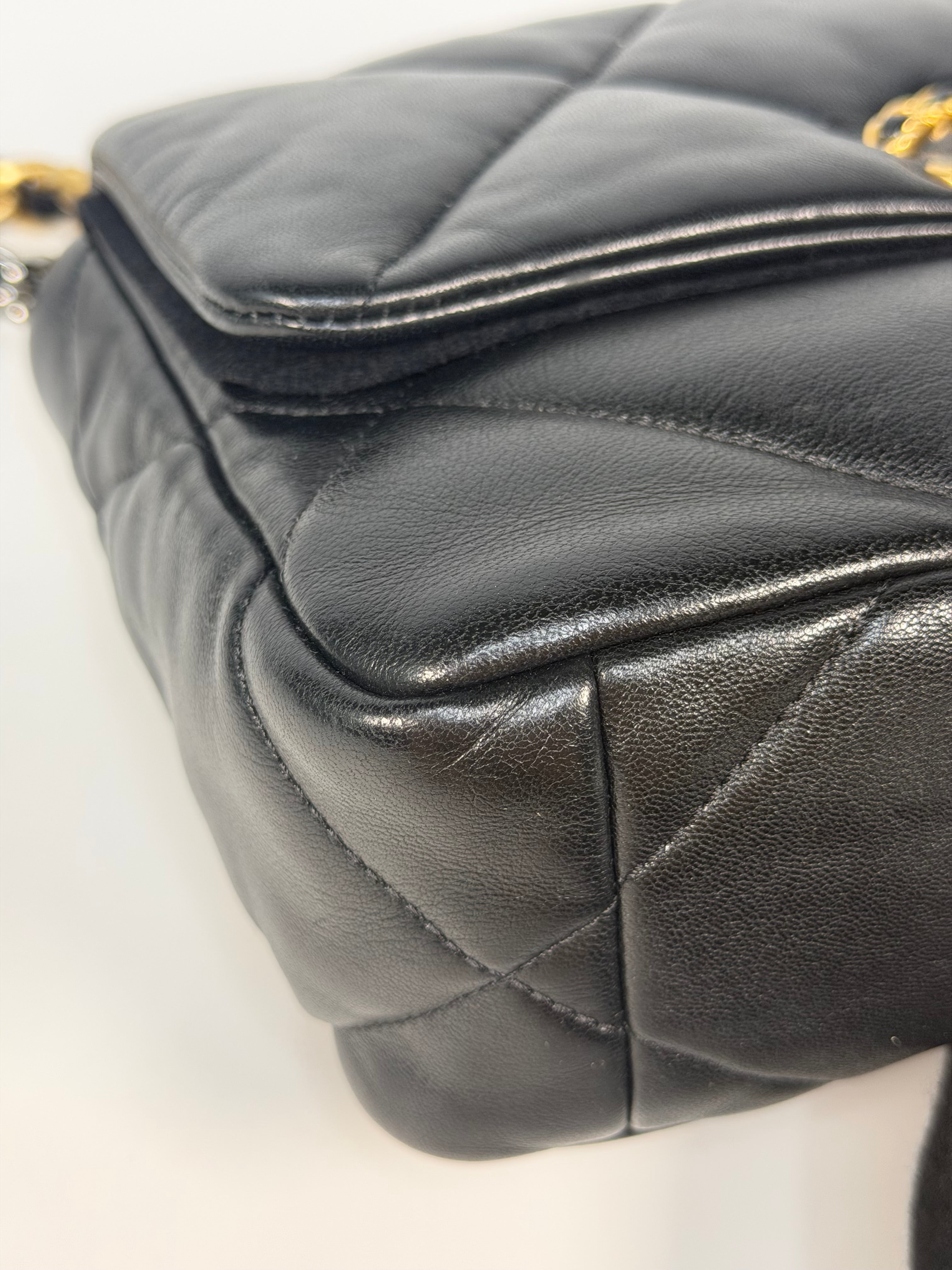 Chanel 19 Small In Black & White Leather With Mixed Hardware. Authentic and preloved in very good condition. Verified by Luxe Cheshire.