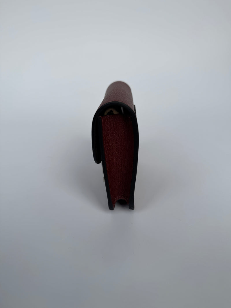 Hermès Constance Slim Wallet In Rouge H/Rose Azalee PHW