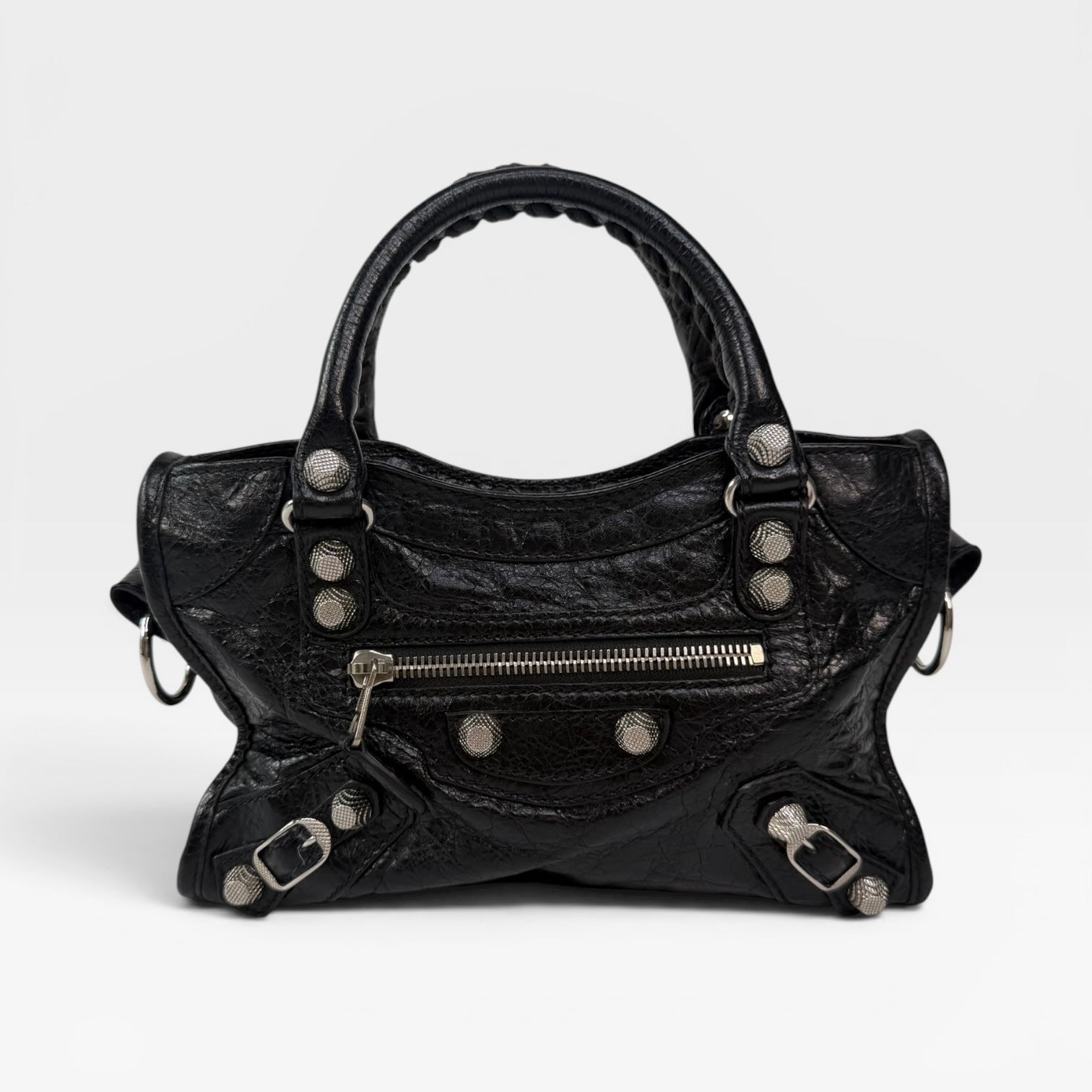 Balenciaga Le City Mini Bag In Noir Lambskin With Silver Hardware. Authentic and preloved in very good condition. 100% guarantee