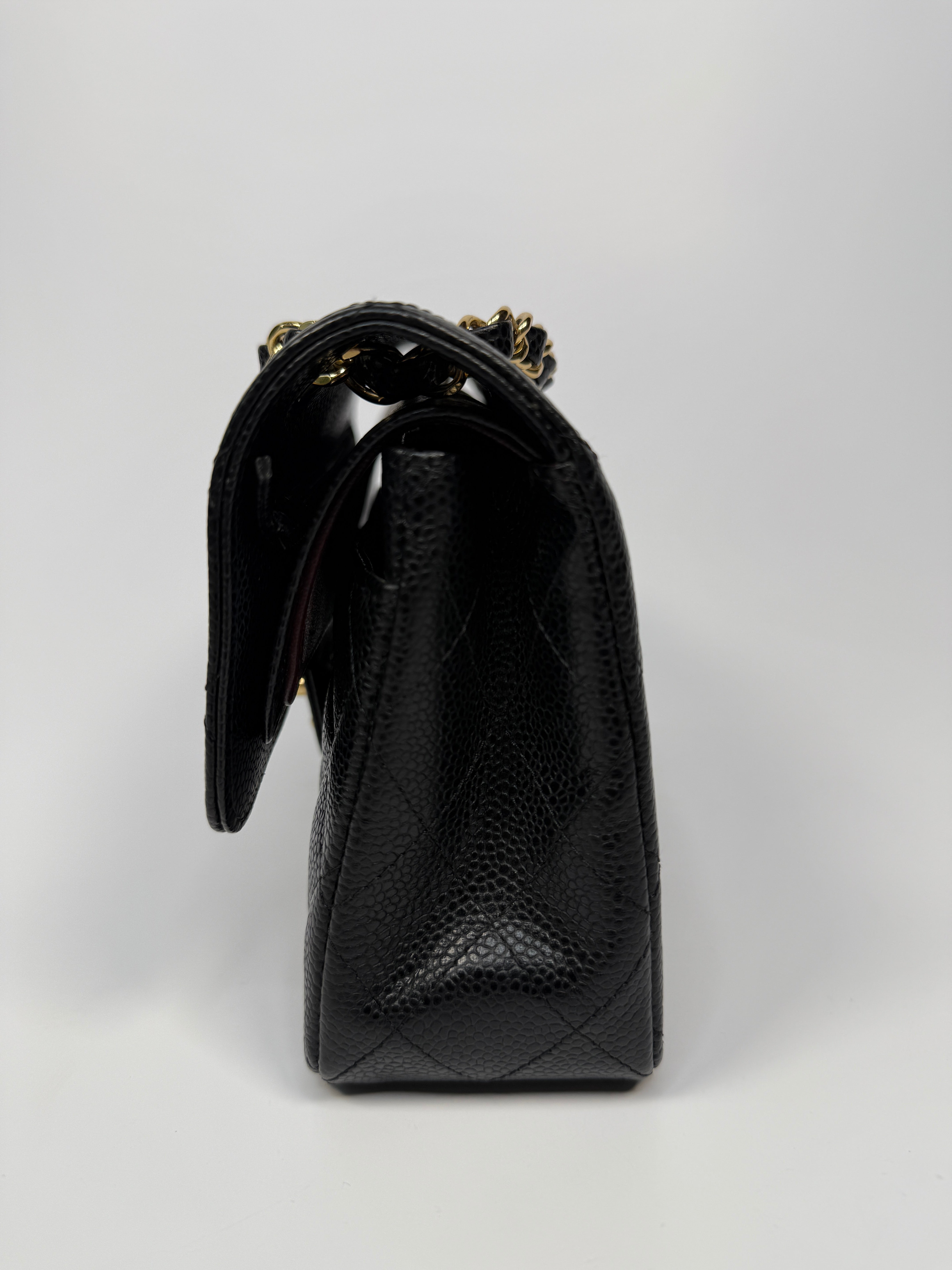 Chanel Small Classic Double Flap In Black Caviar Leather With GHW