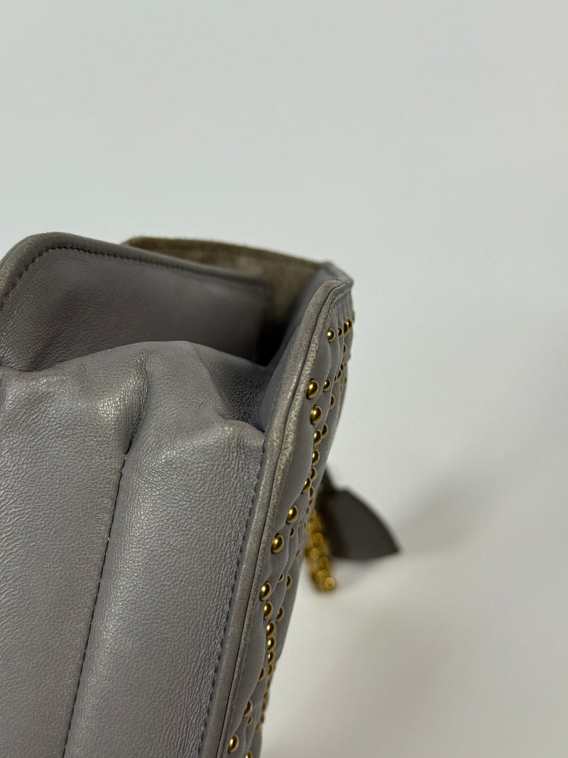 Christian Dior Lambskin Cannage Studded Dioraddict Shoulder Bag