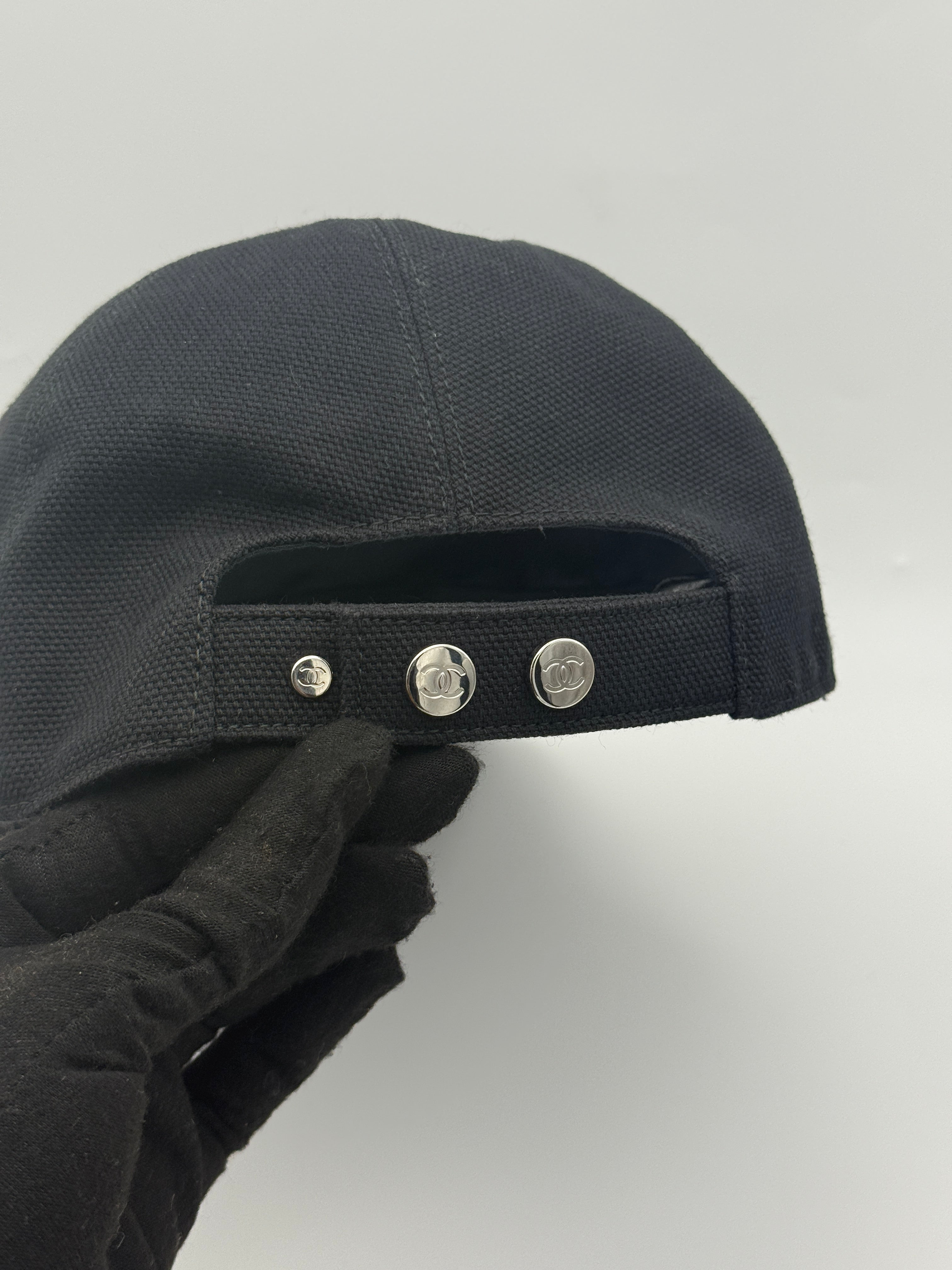 chanel cc cap black with multi coloured logo Authentic and preloved In Very Good Condition. 100% Authenticity Guarantee 