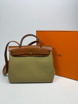 Hermès Herbag 31 Zip Retourne Poussiere / Fauve With GHW