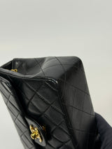Chanel Black Square Vintage Flap Bag In Lambskin With GHW