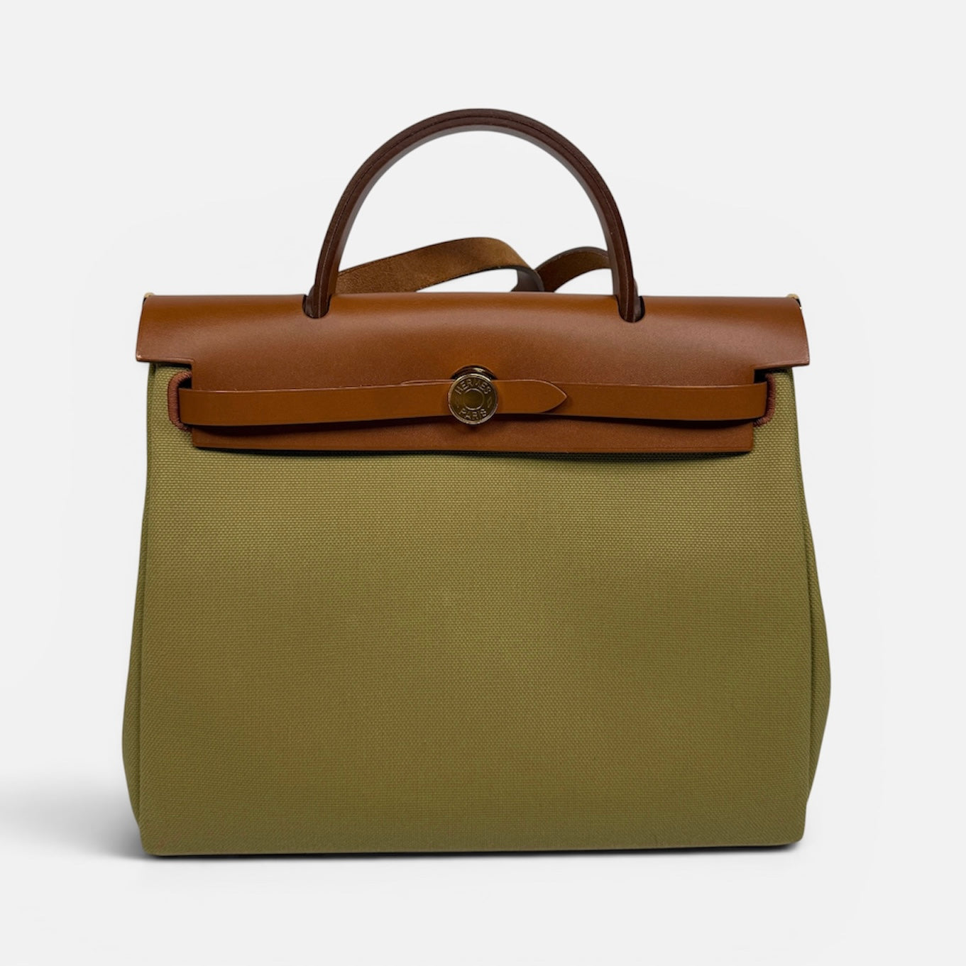 Hermès Herbag 31 Zip Retourne Poussiere / Fauve With Gold Hardware
