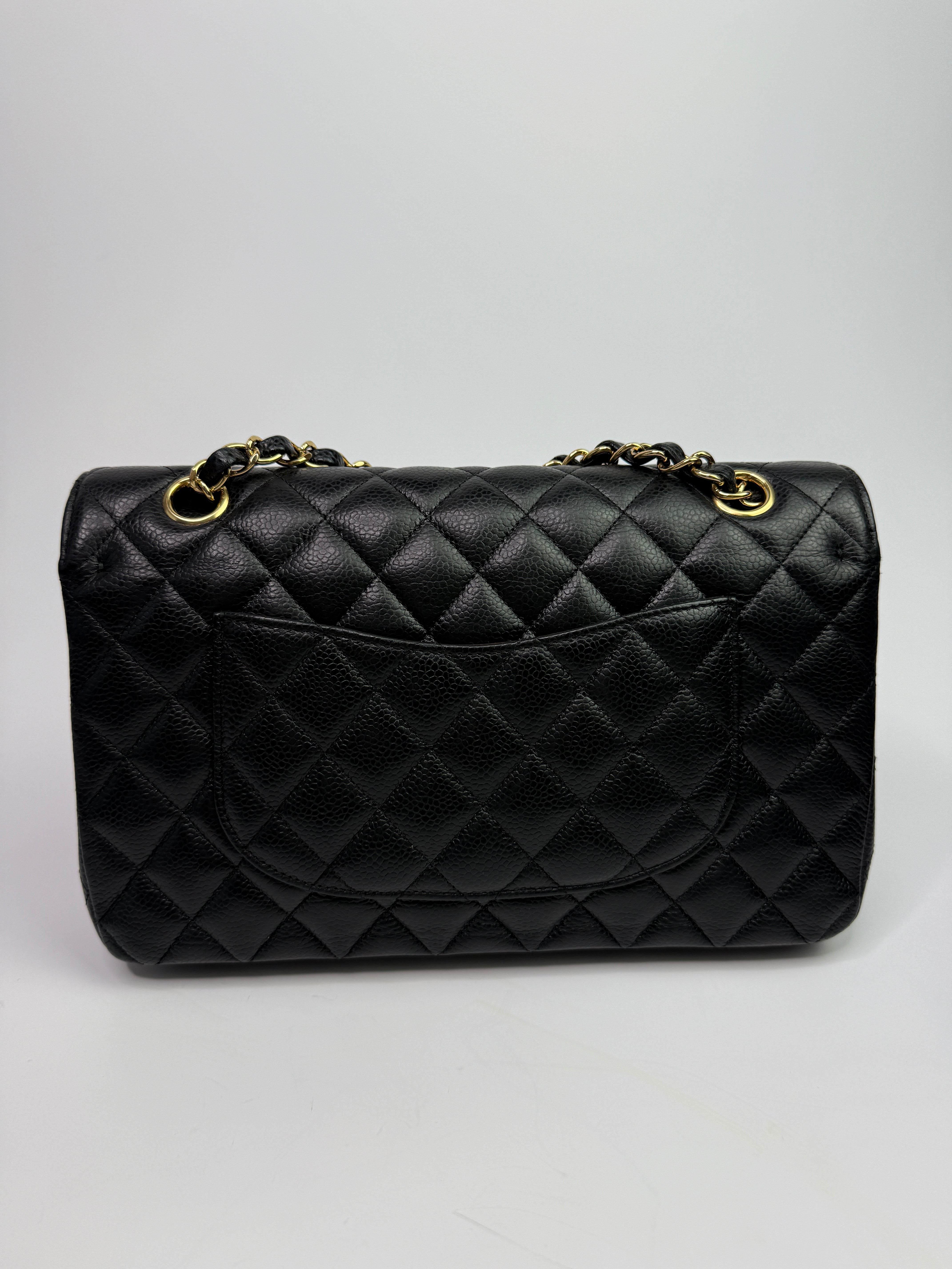 Chanel Medium Classic Double Flap Black Caviar Leather With GHW
