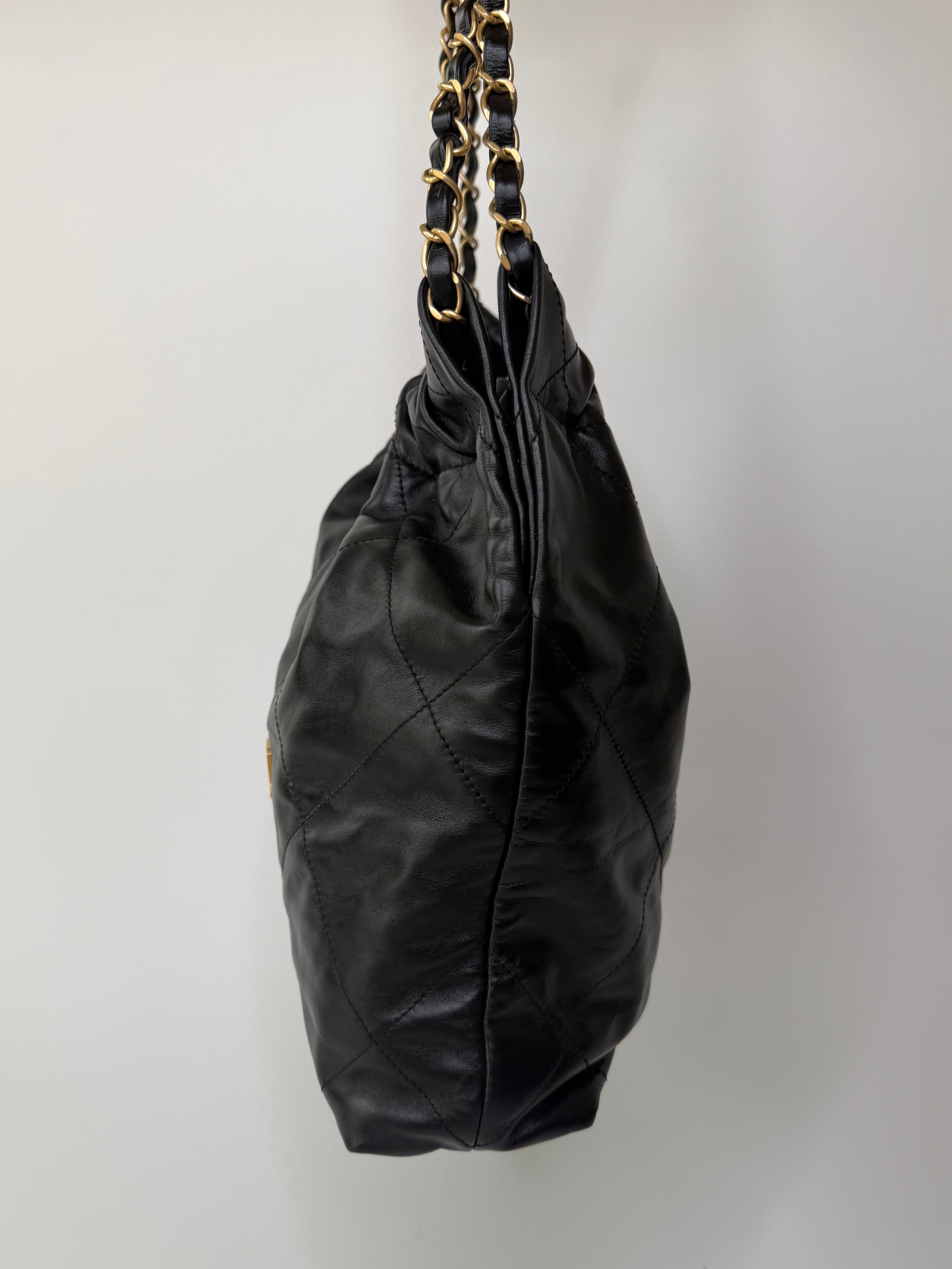 Leather With Aged Gold Hardware in excellent condition 100% authentic and preloved