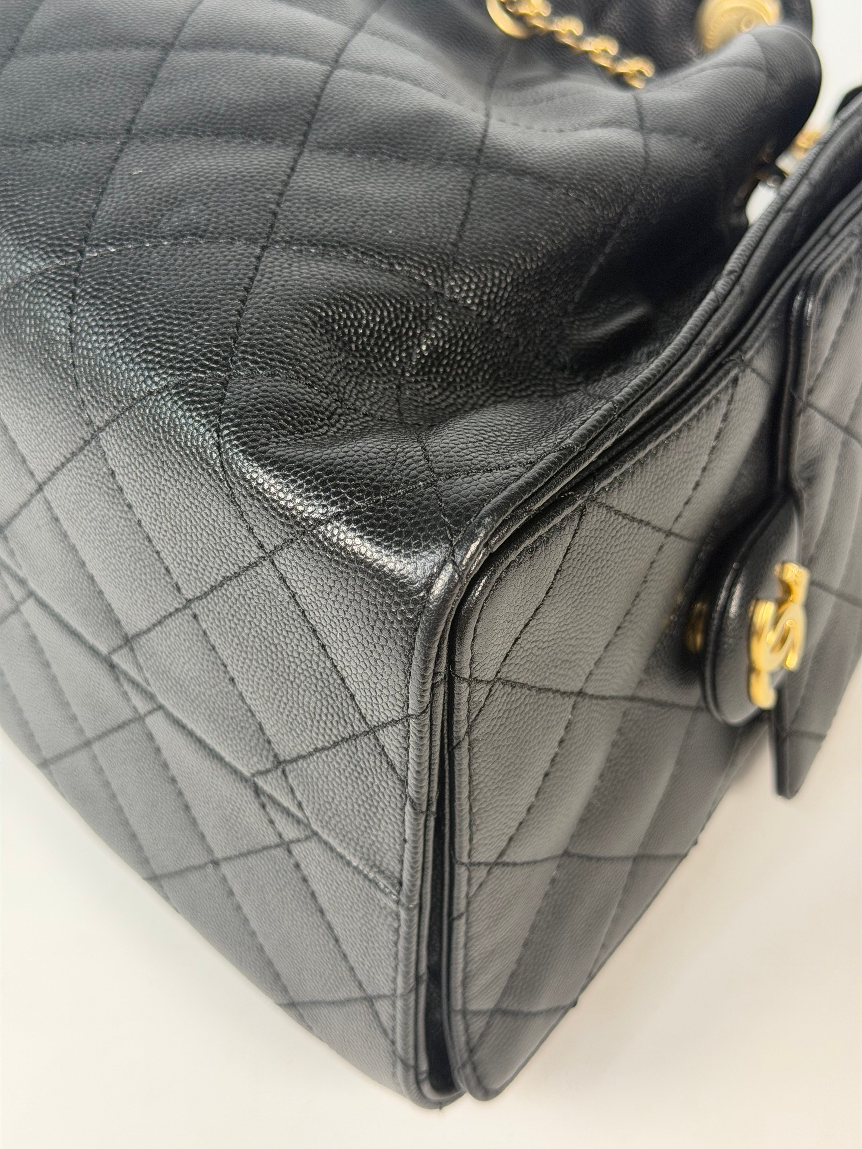 Chanel 25 Small In Black Caviar Leather With Gold Hardware in excellent condition 100% authentic and preloved