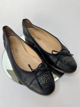 Chanel Navy Ballet Flats (Size 40.5 /UK 7.5)