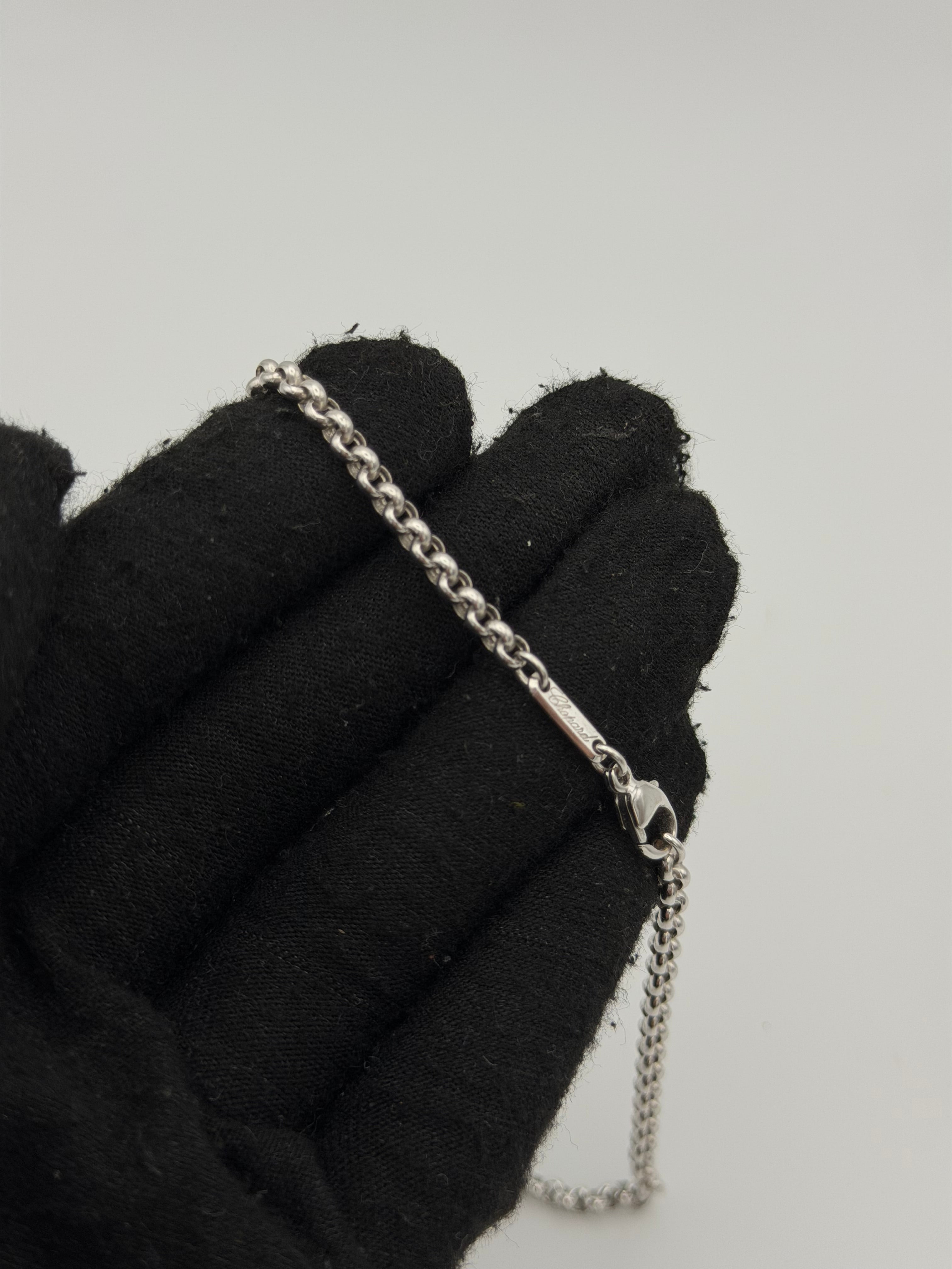 Chopard 18kt Happy Diamonds White Gold Diamond Necklace. Authentic and preloved in excellent condition.