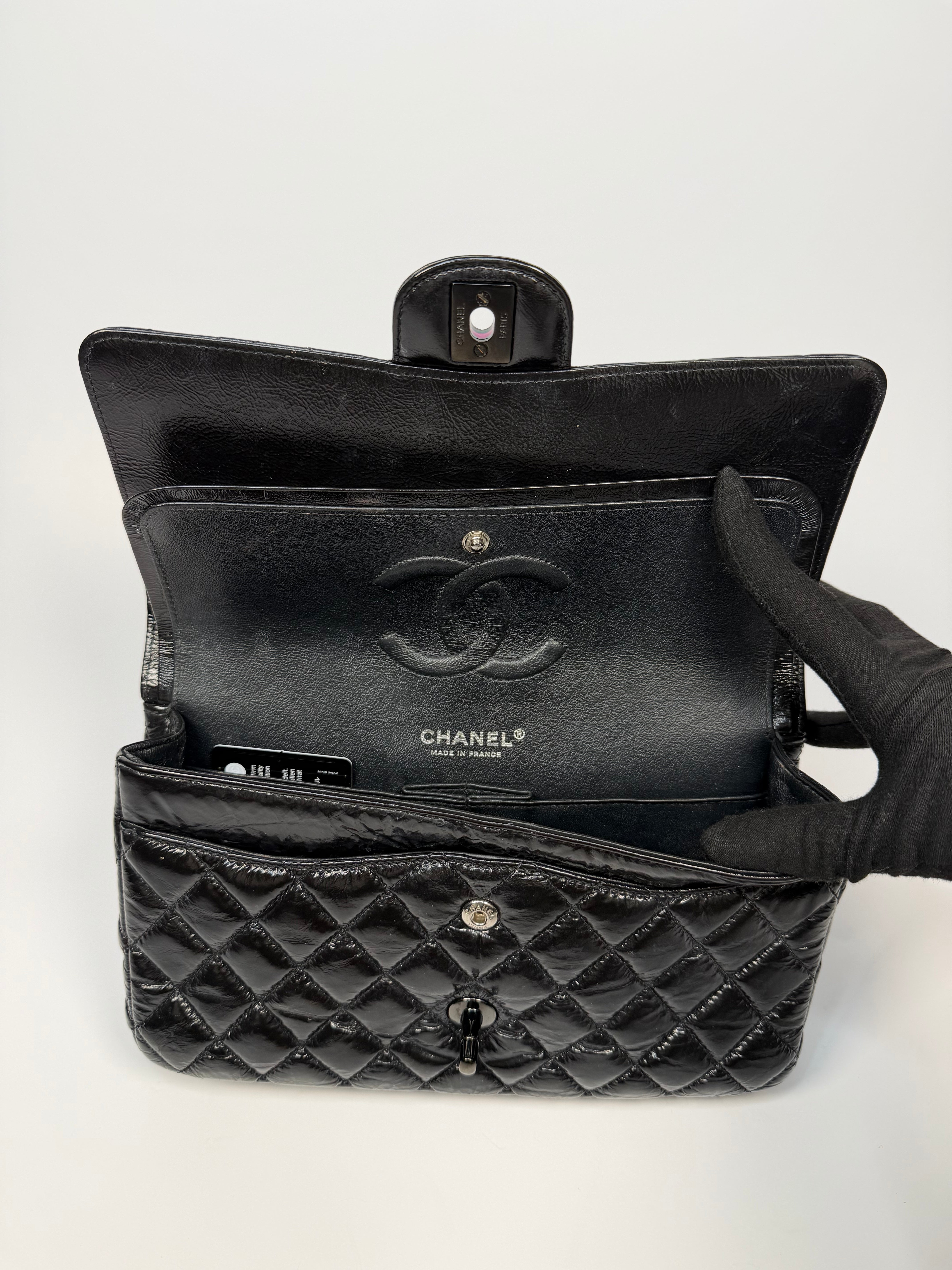 Chanel Medium So Black Calfskin Leather Classic Double Flap In Very Good Condition. Authentic and preloved. 100% Authenticity Guarantee.
