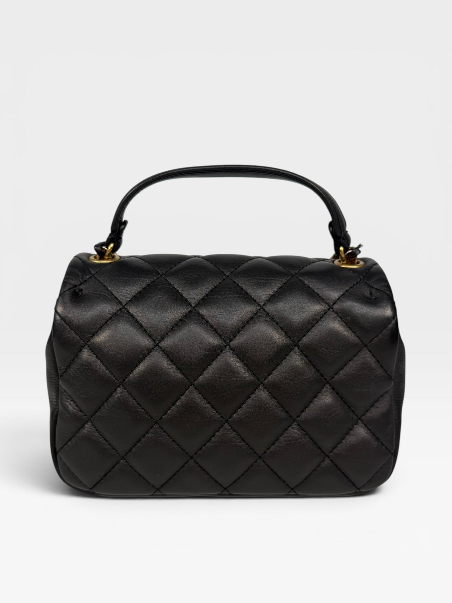 Chanel Mini Business Affinity Bag In Black Calfskin With Gold Hardware. 100% authentic and preloved in excellent condition
