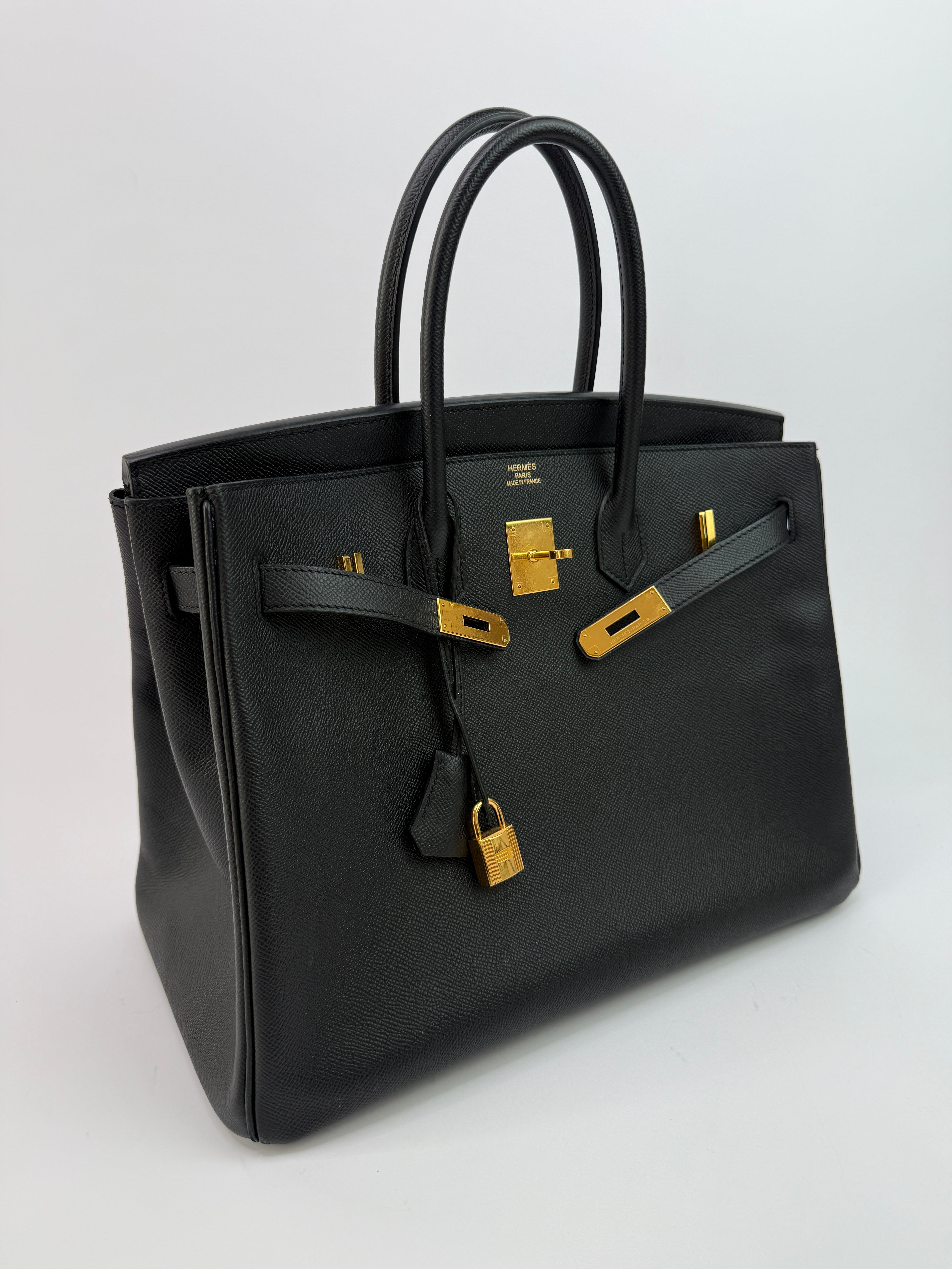 Authentic Pre Loved Hermès Birkin 35 Black Epsom Leather Gold Hardware Excellent Condition