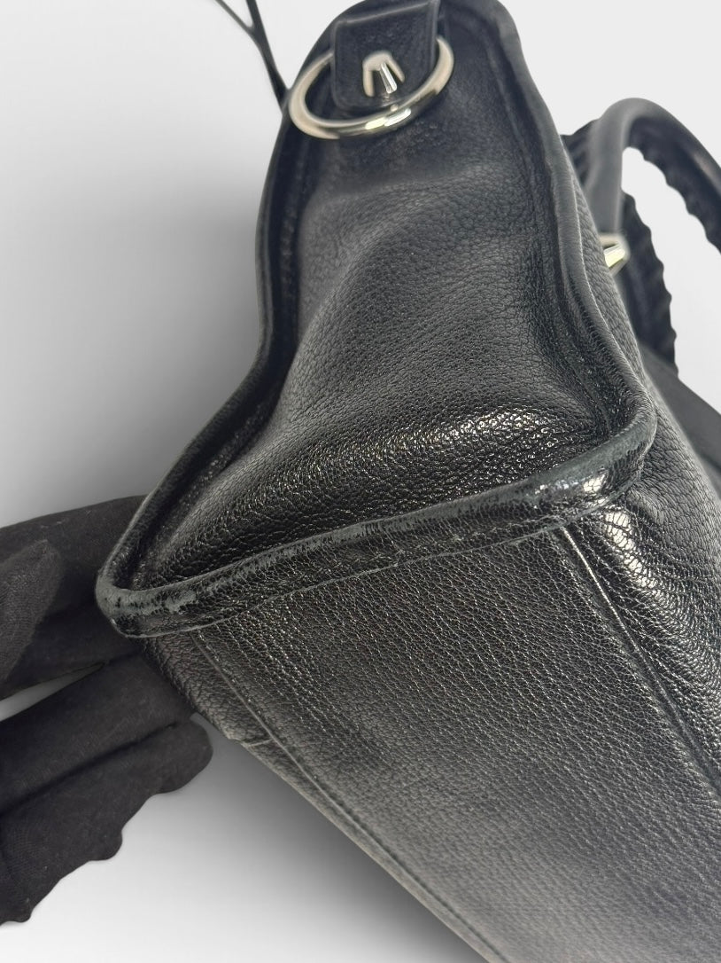 Balenciaga Le City Small Bag In Black Lambskin With Silver Hardware. 100% authentic and pre loved in excellent condition. 